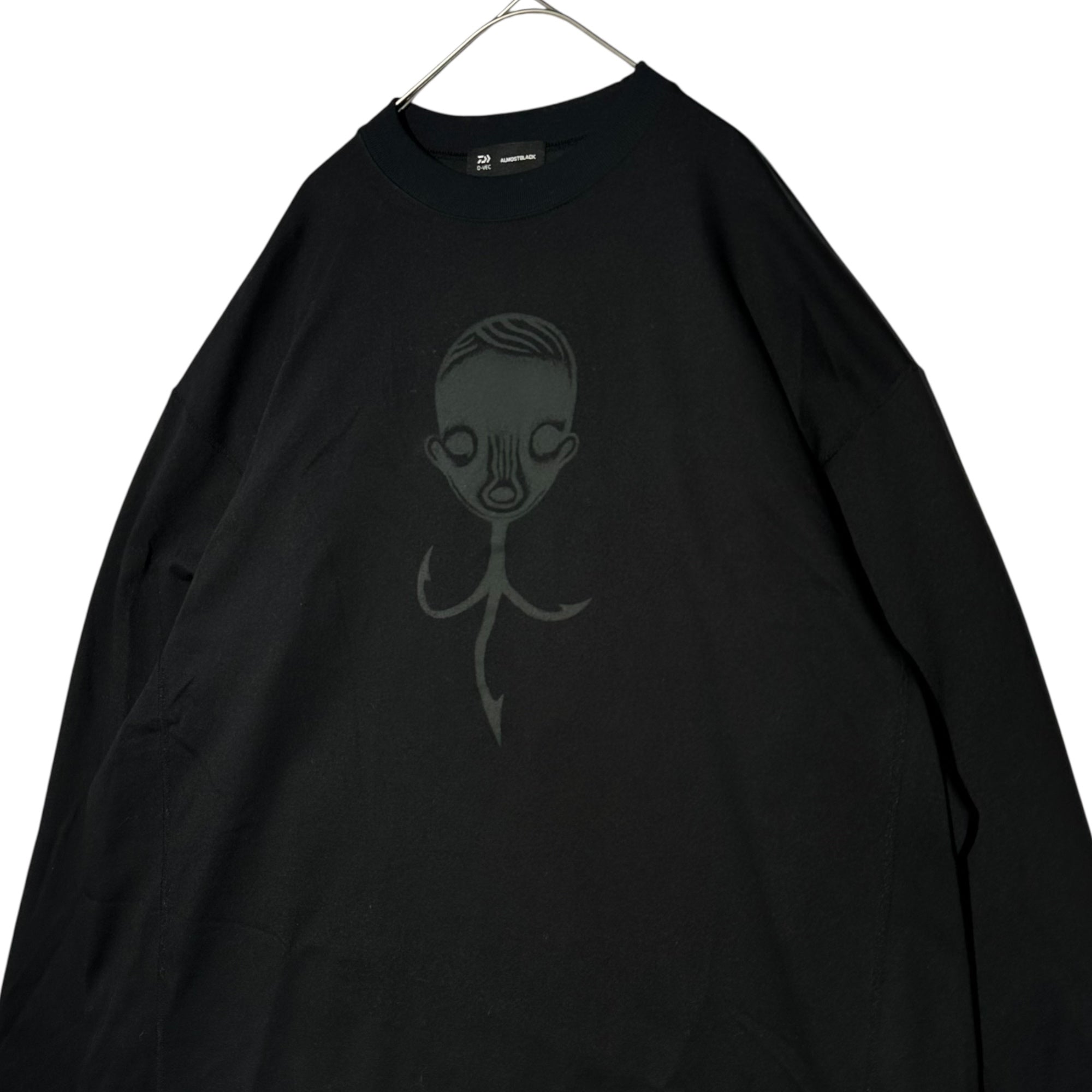 D-VEC×ALMOSTBLACK(ディーベック×オールモストブラック) COTTON POLYESTER LONG T-SHIRTS コットン ポリエステル ロング Tシャツ VF-20401039 3 ブラック ロンT コラボ