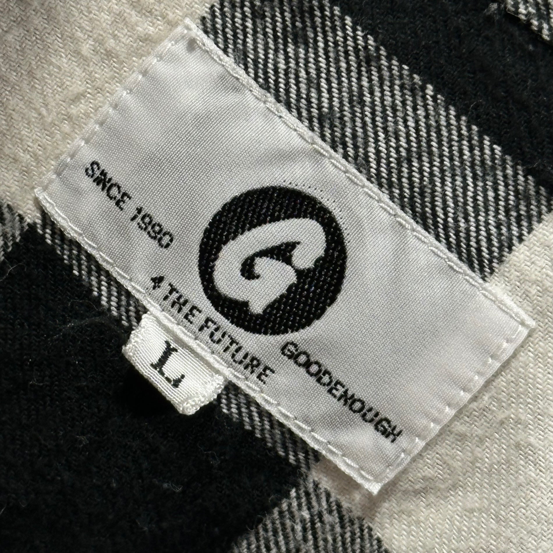 GOODENOUGH(グッドイナフ) 2014SS BLOCK CHECK FLANNEL SHIRT ブロックチェック フランネル 半袖 シャツ GE-143006 L ブラック×ホワイト 復刻品