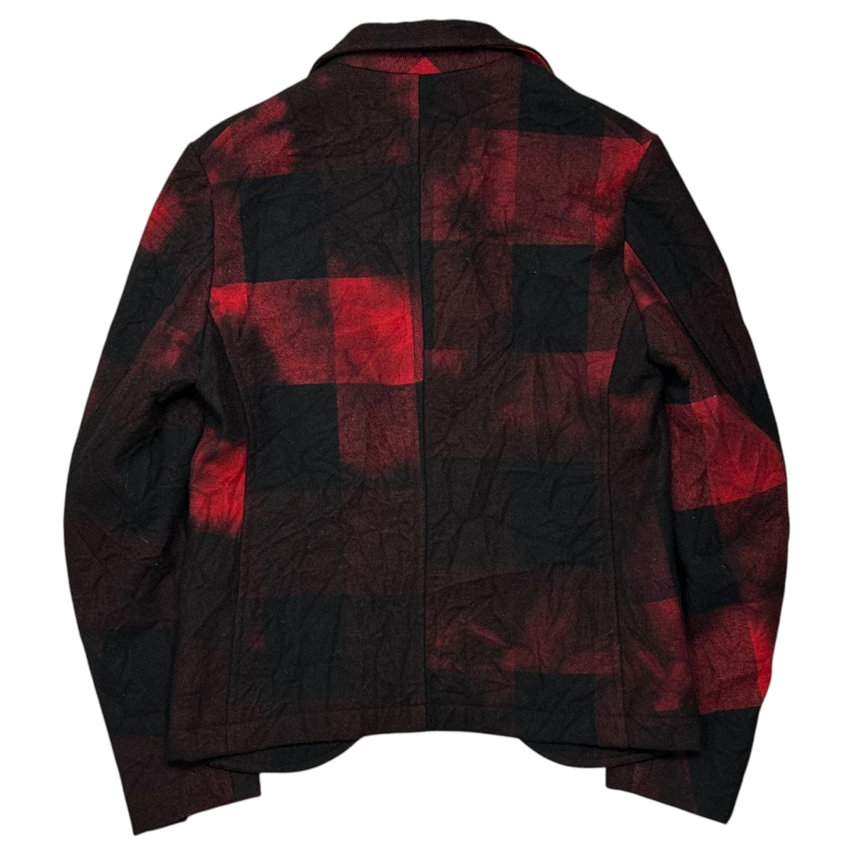 Y's(ワイズ) Buffalo Check Short Wool Jacket バッファローチェック ショートレングス ウール ジャケット YC-J15-114 1 ブラック×レッド