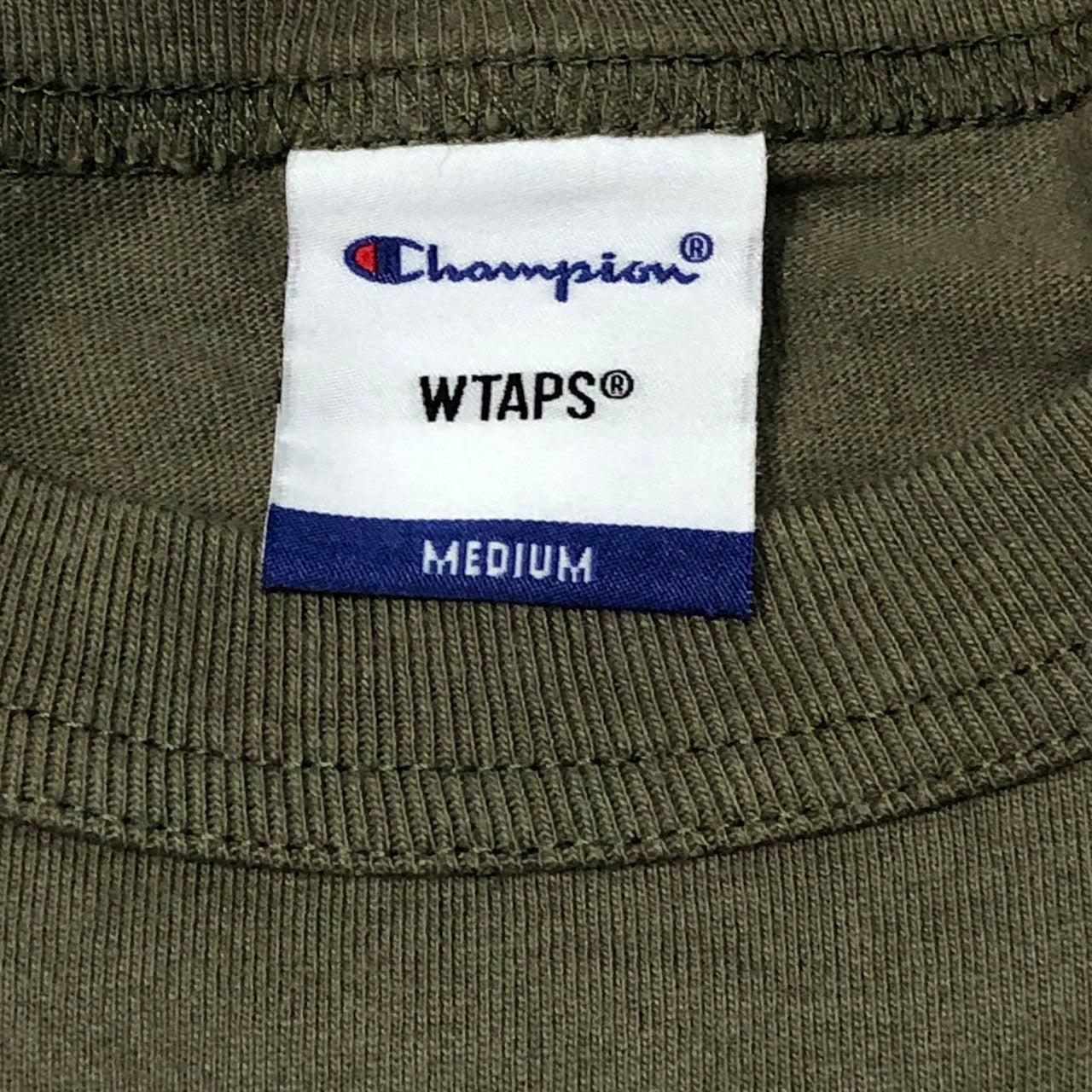 WTAPS×Champion(ダブルタップス×チャンピオン) 20SS BLANK SS 05 USA/TEE.COTTON コラボ 半袖 Tシャツ  ロゴ C8-T342　201ATDT-CSM06 M カーキ