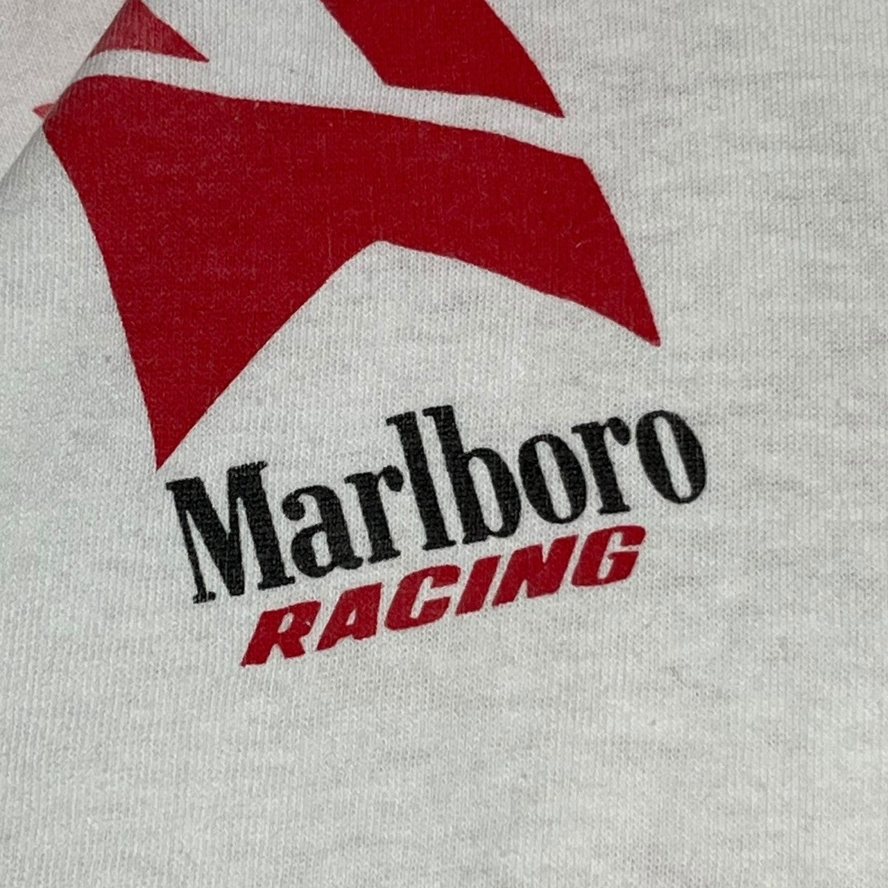 Marlboro(マールボロ) 90's Marlboro RACING レーシング プリント Tシャツ XL ホワイト×レッド 90年代 ヴィンテージ