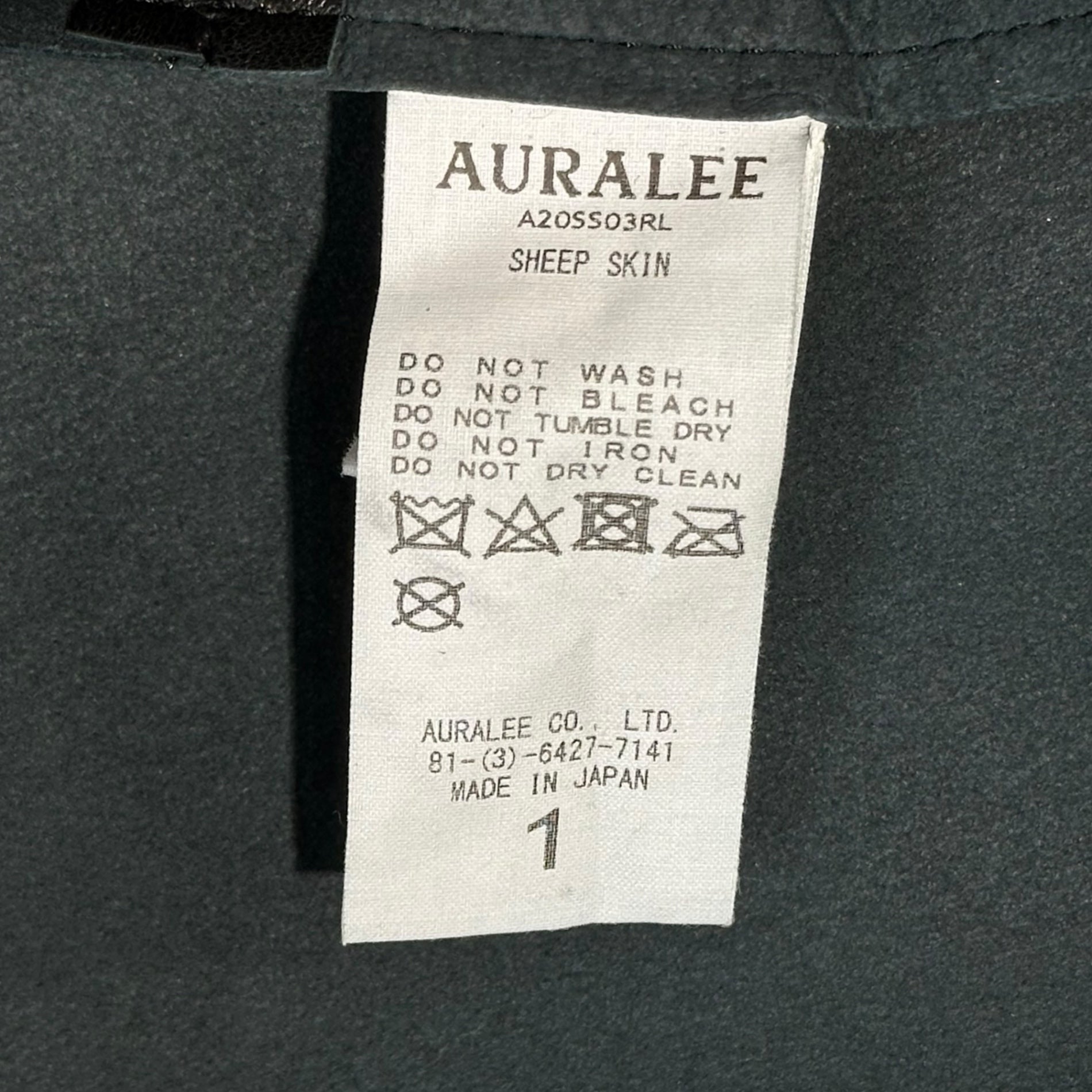 AURALEE(オーラリー) 20SS LAMB LEATHER HALF SLEEVE SHIRTS ラムレザー 半袖 シャツ ラムスキン A20SS03RL 1(ウィメンズM、メンズXS相当) ブラック