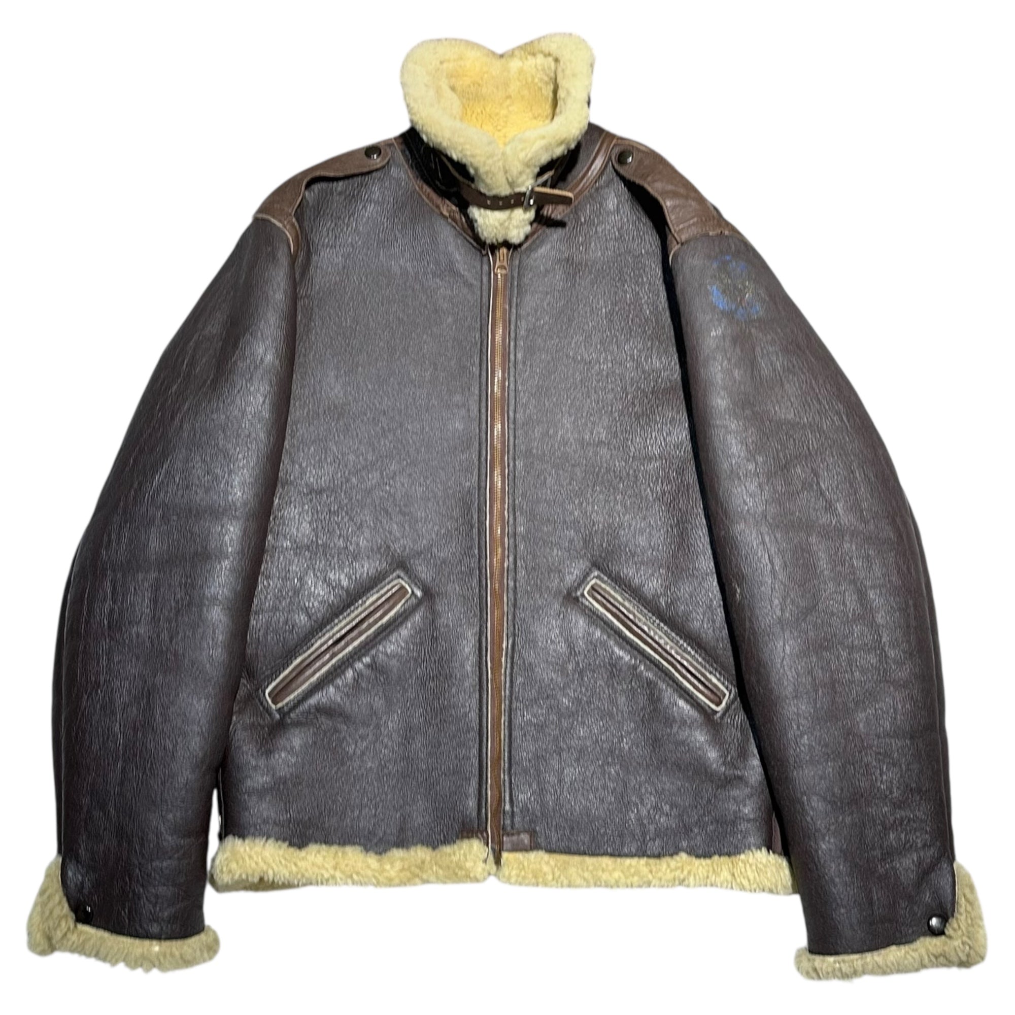 BUZZ RICKSON’S(バズリクソンズ) B-6 FLIGHT JACKET ムートン レザー フライト ジャケット 43-13327-AF 40R(L程度) ブラウン 90's~00's 初期 ARMY AIR FORCES