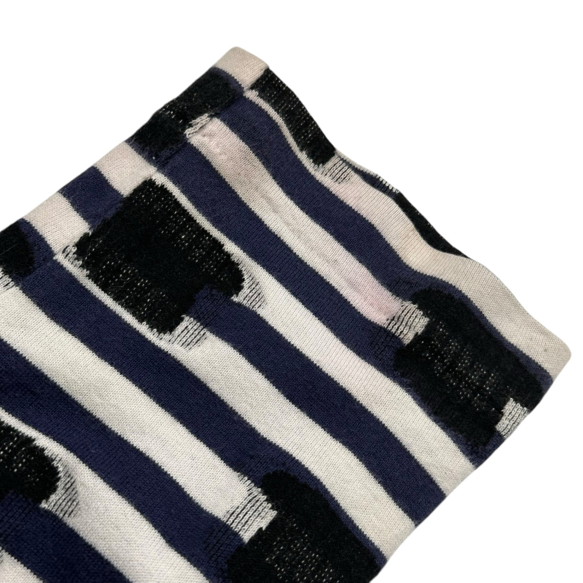 COMME des GARCONS(コムデギャルソン) 2007AW Hat Design Striped L/S Tee ハット デザイン ボーダー 長袖 カットソー  OT-T001 M ホワイト×ブルー