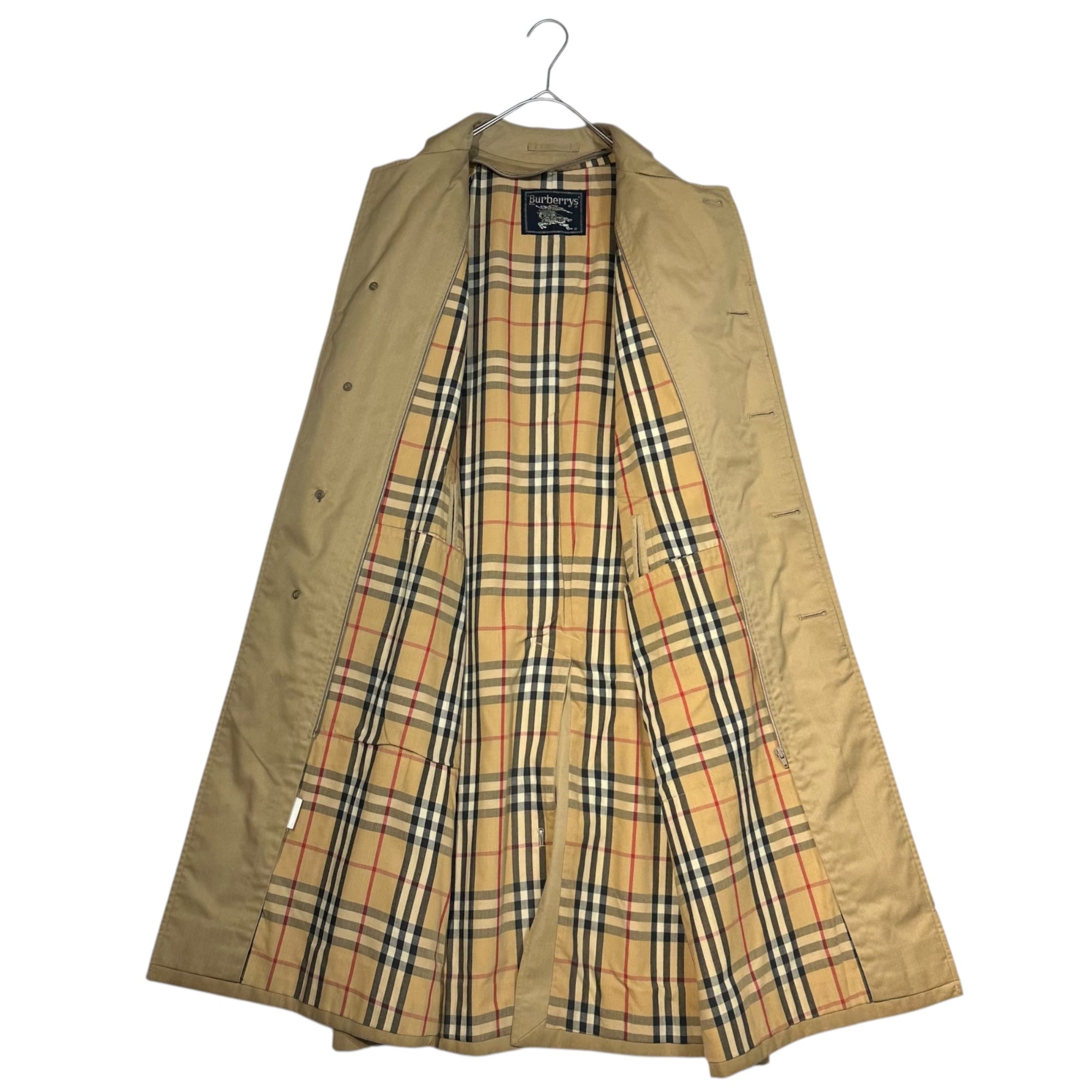 Burberry’s(バーバリーズ) 80's~90's Nova Check Lining Stencil Collar Coat ノバチェック ライニング ステンカラー コート M ベージュ 80年代～90年代 ヴィンテージ ライナー付
