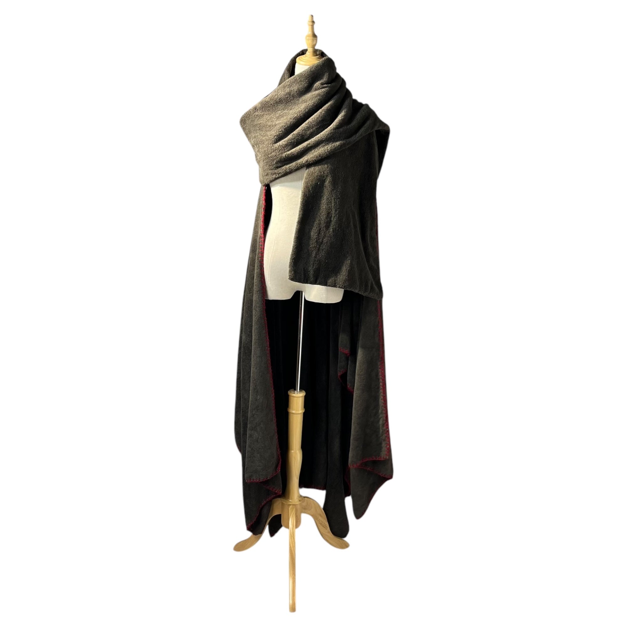 YOHJI YAMAMOTO POUR HOMME(ヨウジヤマモトプールオム) 12-13AW Collection runway worn blanket cloak コレクションランウェイ着用 毛布マント HD-C20-007 3 ブラウン×レッド