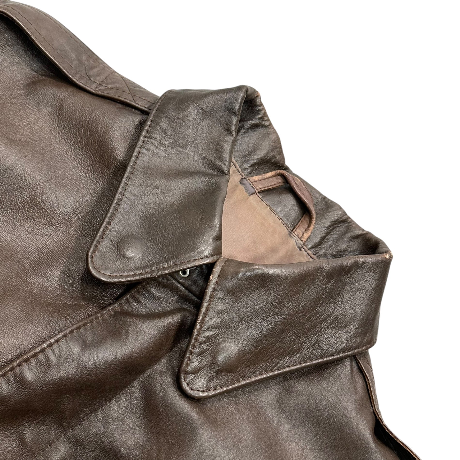 Willis&Geiger(ウイルス&ガイガー) 90's TYPE A-2 Flight Leather Jacket フライト レザー ジャケット M35-098 42(XL程度) ブラウン 90年代 USA製