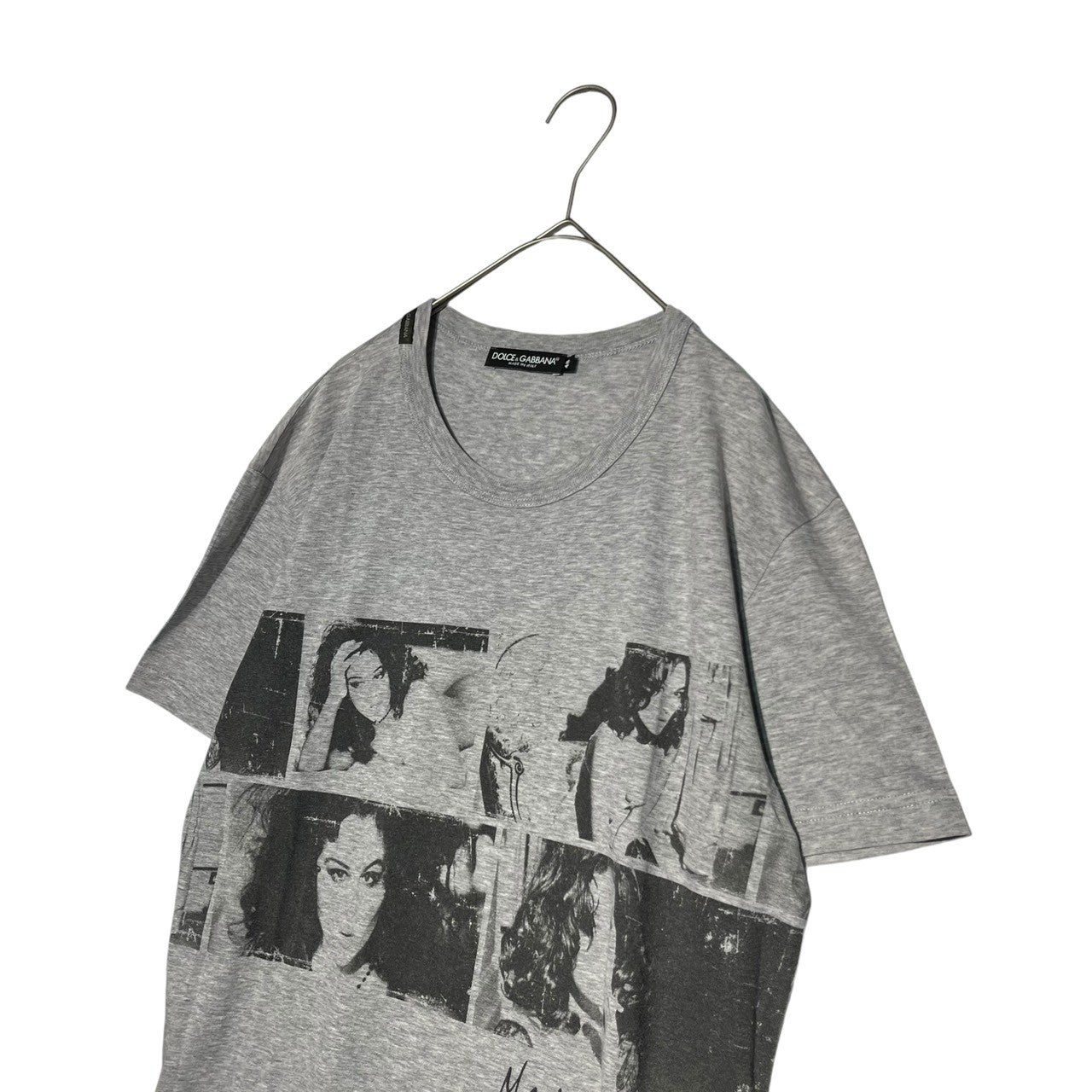 DOLCE&GABBANA(ドルチェ&ガッバーナドルガバ) 14SS Monica print T-shirt モニカ プリント Tシャツ 48 グレー×ブラック