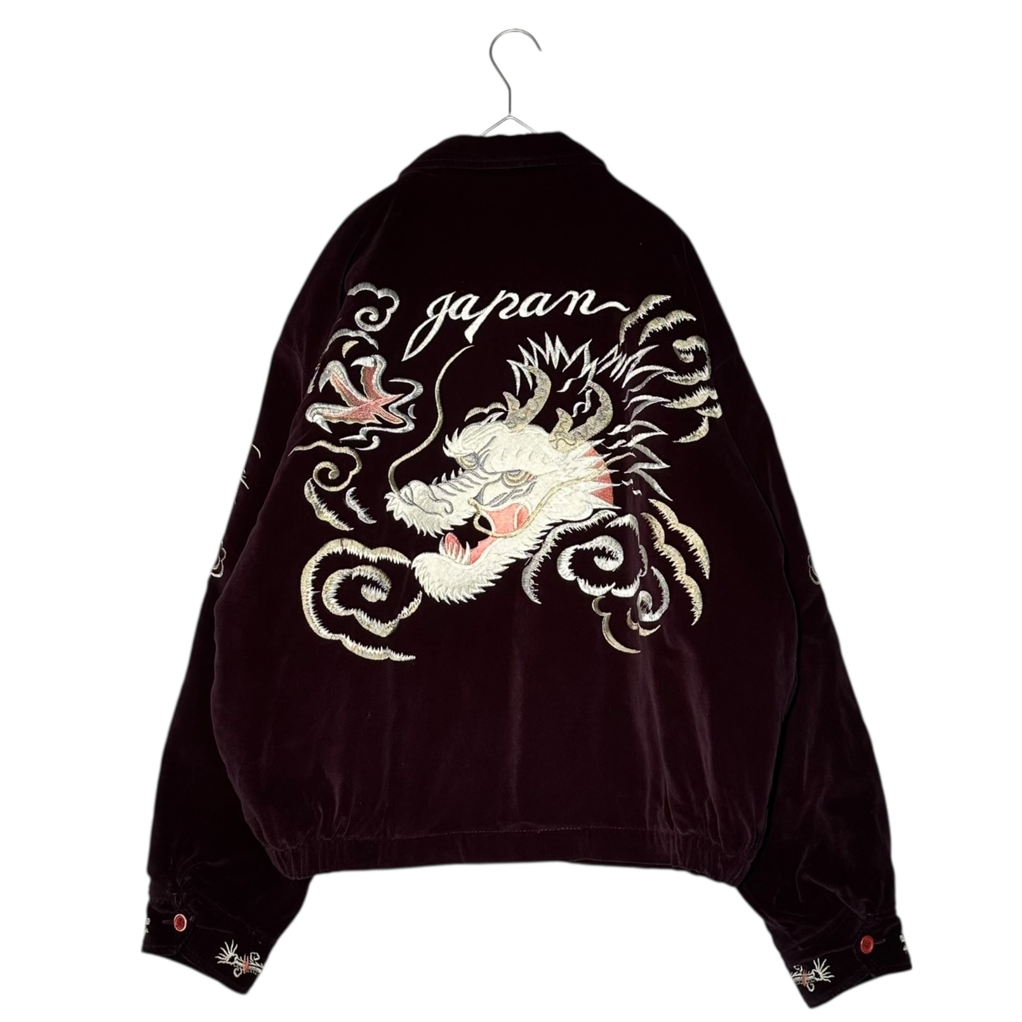 BOURBON HOUSE(バーボンハウス) 80's~90's Souvenir Jacket 龍 刺繍 スーベニア ジャケット  表記無(L程度) ボルドー 80年代～90年代 ヴィンテージ スカジャン
