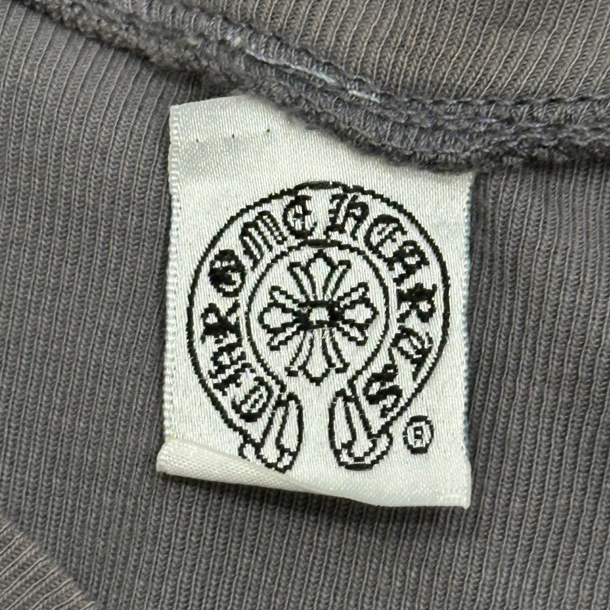 CHROME HEARTS(クロムハーツ) Old Cemetery Cross Print Dagger Zip-Up Cut-and-Sewn オールド セメタリー クロス プリント ダガージップ アップ カットソー S グレー×ホワイト