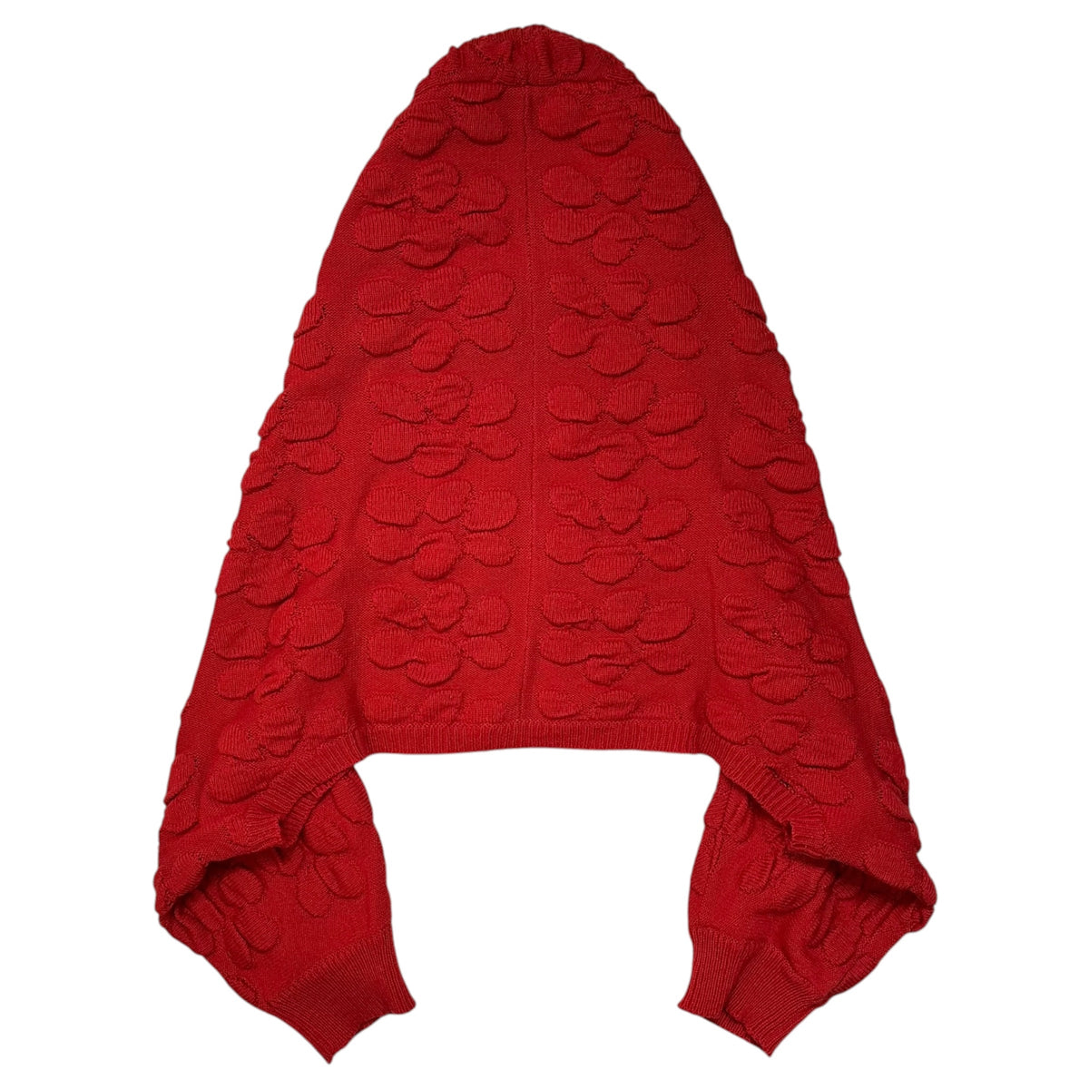 COMME des GARCONS(コムデギャルソン) 1996AW Floral-Woven Asymmetrical Short-Length Dolman Knit 花 織り 変形 ショート レングス ドルマン ニット GN-040220 FREE レッド AD1996 90s アーカイブ