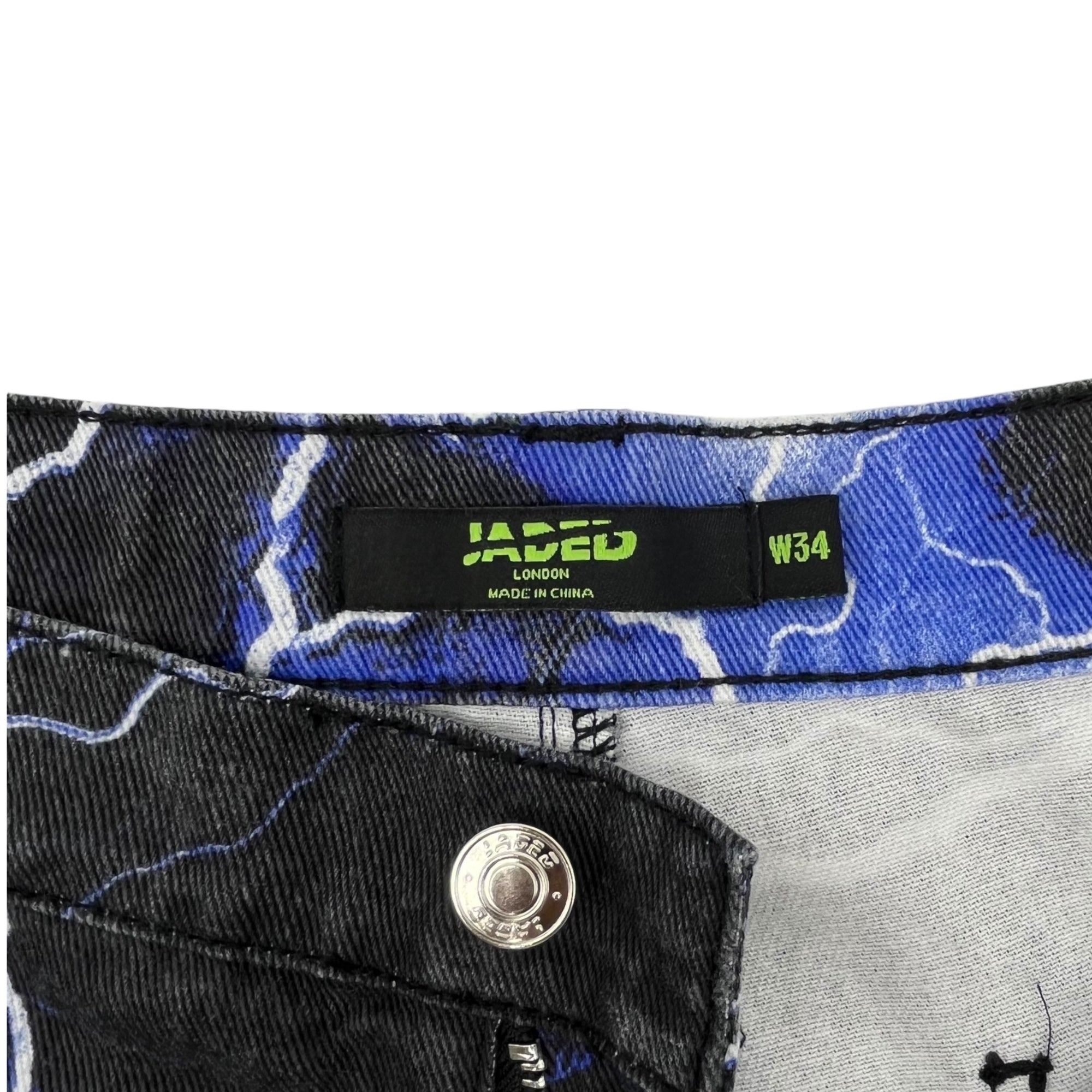 JADED LONDON(ジェイデッドロンドン) LIGHTNING BOLT PRINT JEANS ライトニング プリント デニム パン