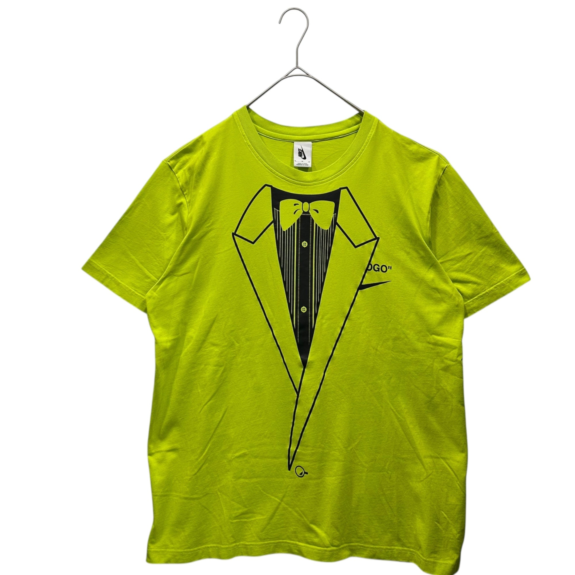 NIKE×Off-White(ナイキ×オフホワイト) NRG A6 Tee "Lime Green" プリント Tシャツ BQ0827-389 XL イエロー