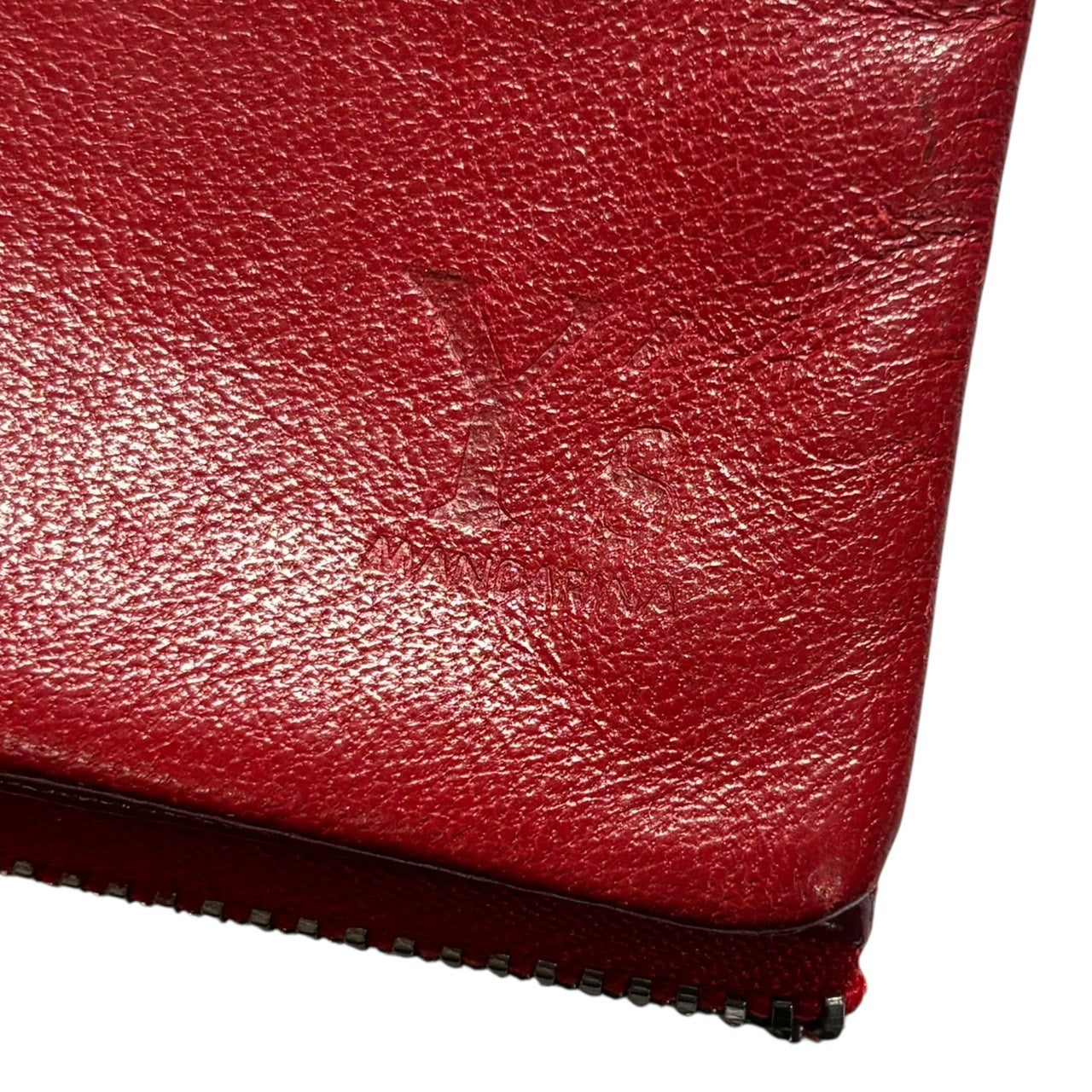 Y's(ワイズ) Double Zip lamb Leather Wallet ダブル ジップ ラム レザー ウォレット レッド 二つ折り財布