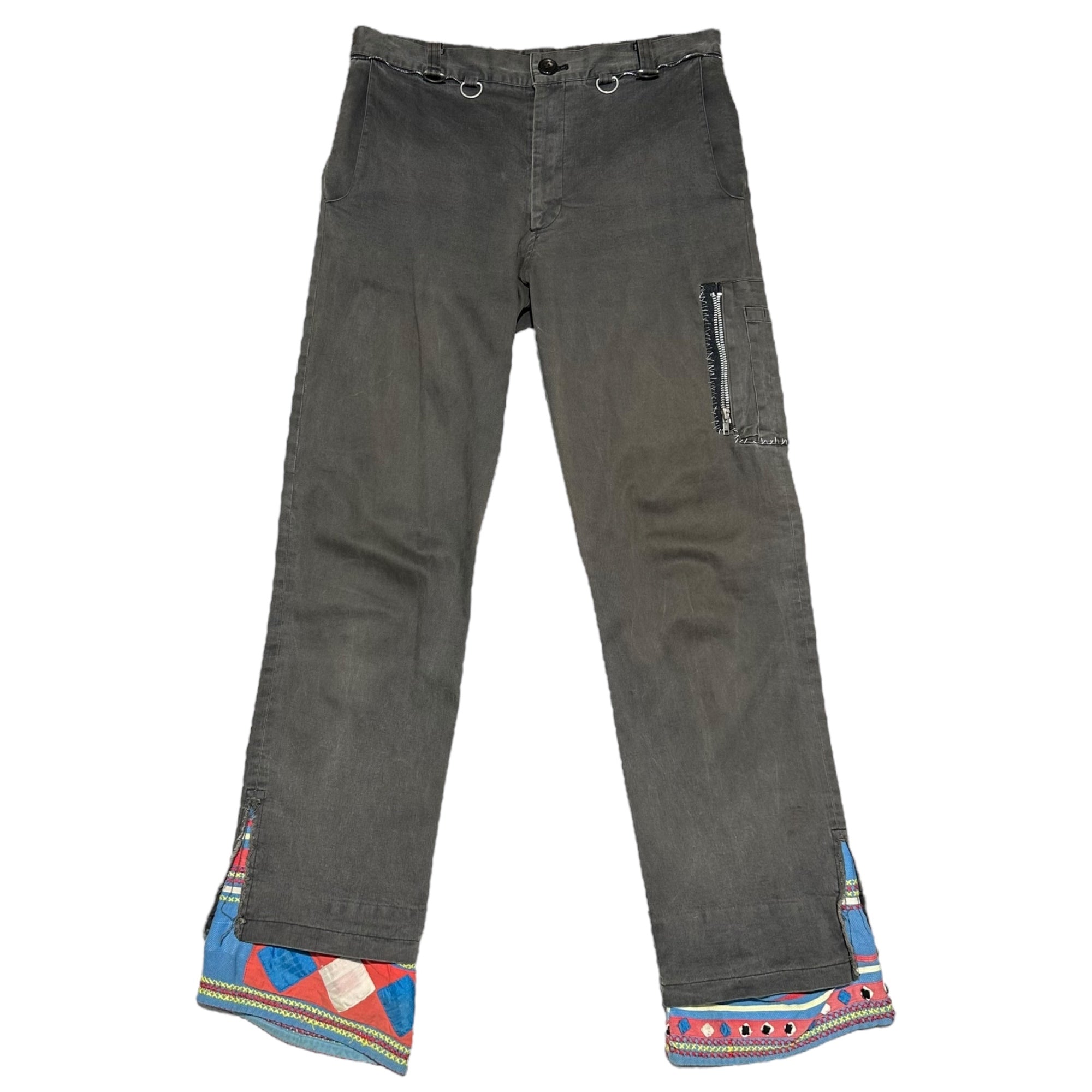 UNDERCOVERISM(アンダーカバイズム) SCAB Period Crust Damaged Cargo Gimmick Pockets Straight Pants SCAB期 クラスト ダメージ加工 カーゴ ギミックポケット ストレート パンツ  M259 M ブラック×レッド×ブルー