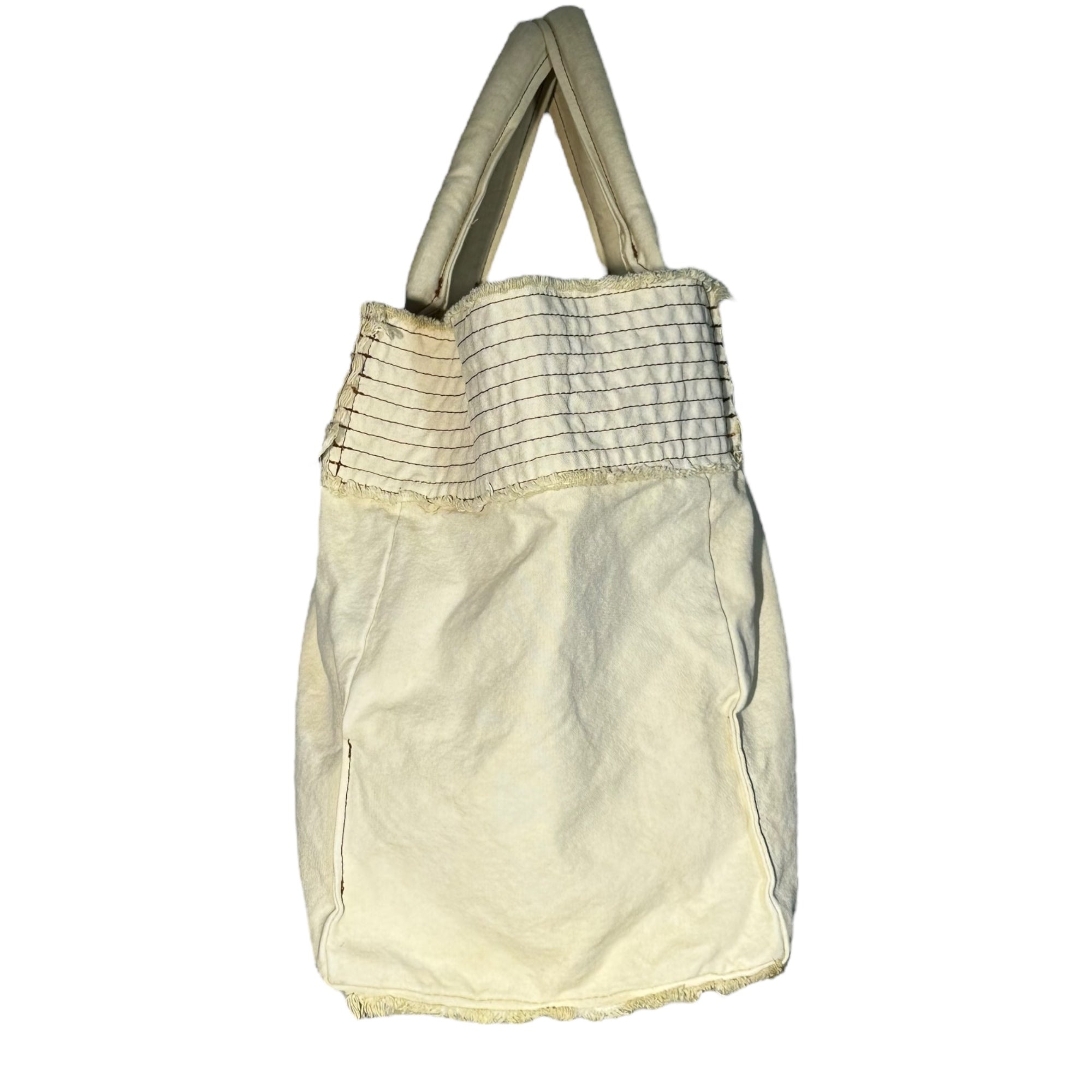 tricot COMME des GARCONS(トリココムデギャルソン) 05SS Brown Stitch Canvas Hand Tote Bag ブラウンステッチ キャンバス ハンド トートバッグ TO-K205 アイボリー×ブラウン