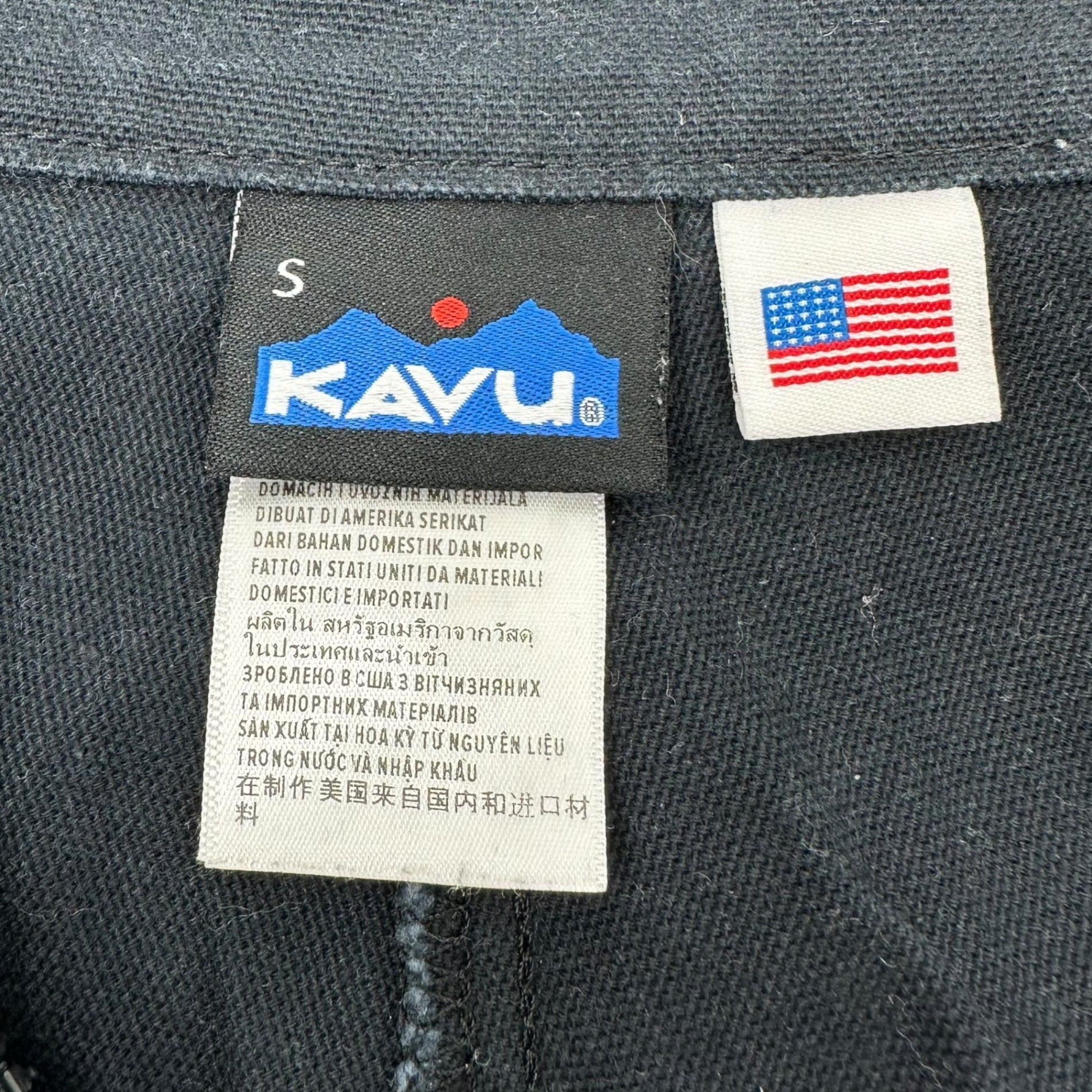 KAVU(カブー) USA made Cotton Half-Zip Pullover Jacket コットン ハーフジップ プルオーバー ジャケット S ブラック アウトドア USA製