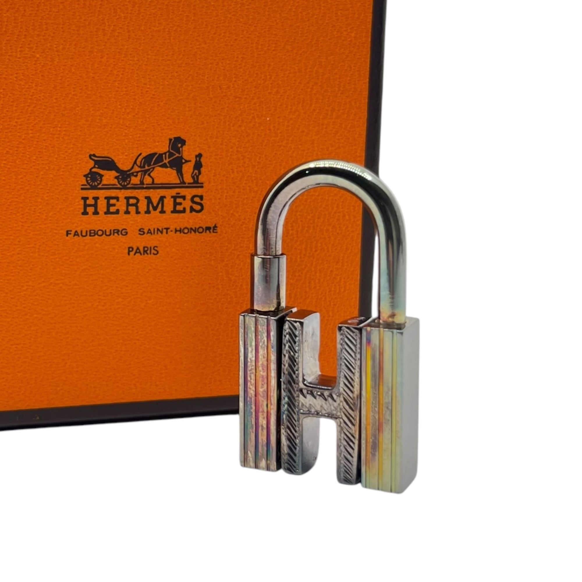 HERMES(エルメス) H Motif Padlock Cadena Charm Hモチーフ 南京錠 カデナ チャーム シルバー 箱付 ペンダントトップにも