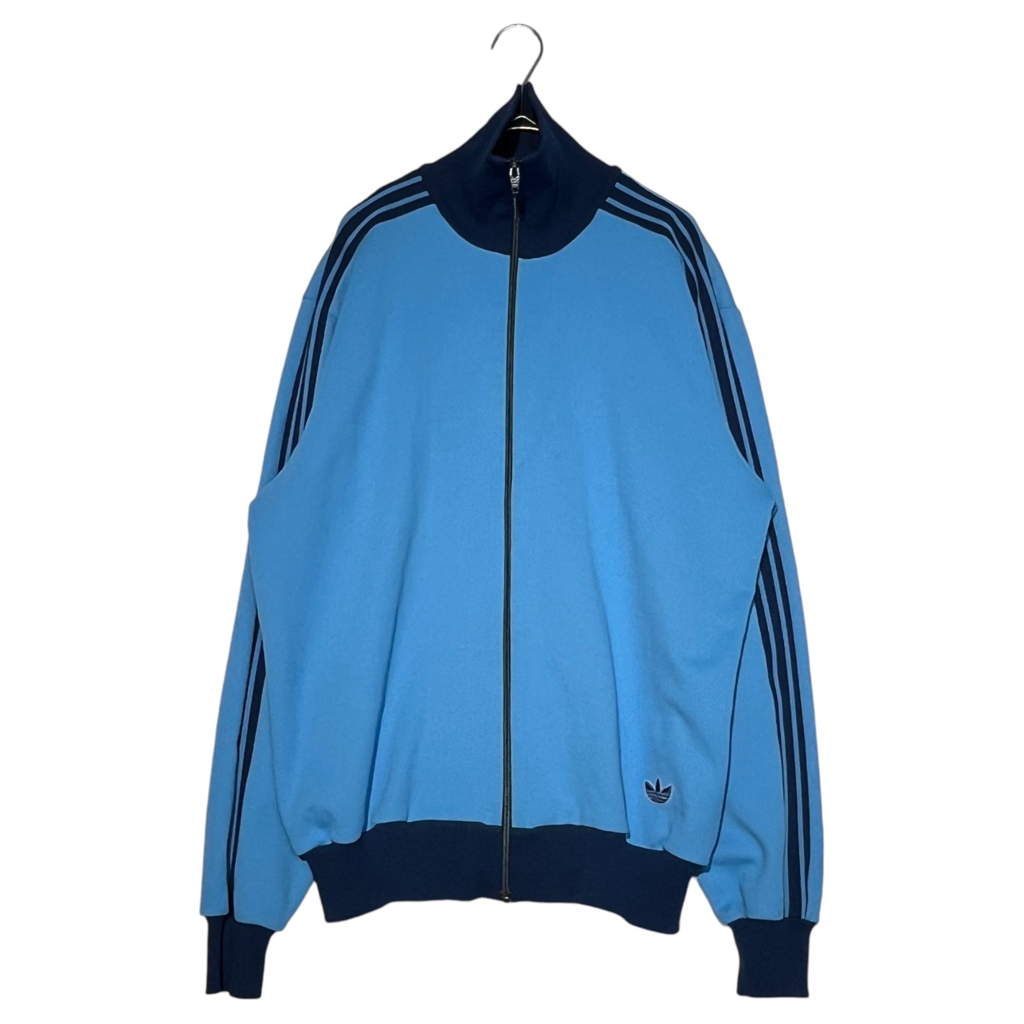 adidas(アディダス) 70's W.GERMANY TRACK JACKET 70年代 西ドイツ製 トラックジャケット ADS-3F 4(S-M程度) スカイブルー×ネイビー 70年代 デサント製 ジャージ ロゴ ヴィンテージ