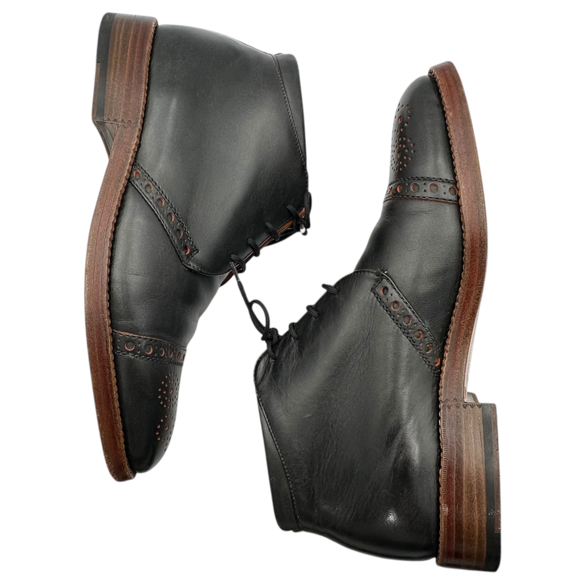 HEINRICH DINKELACKER(ハインリッヒディンケラッカー) Luzern Stiefelette Indiana Calf ルツェルン インディアナ カーフ チャッカブ 5802 UK6 1/2(25.5~26cm程度) ブラック チャッカー ブーツ 牛革 革靴 JR社ソール