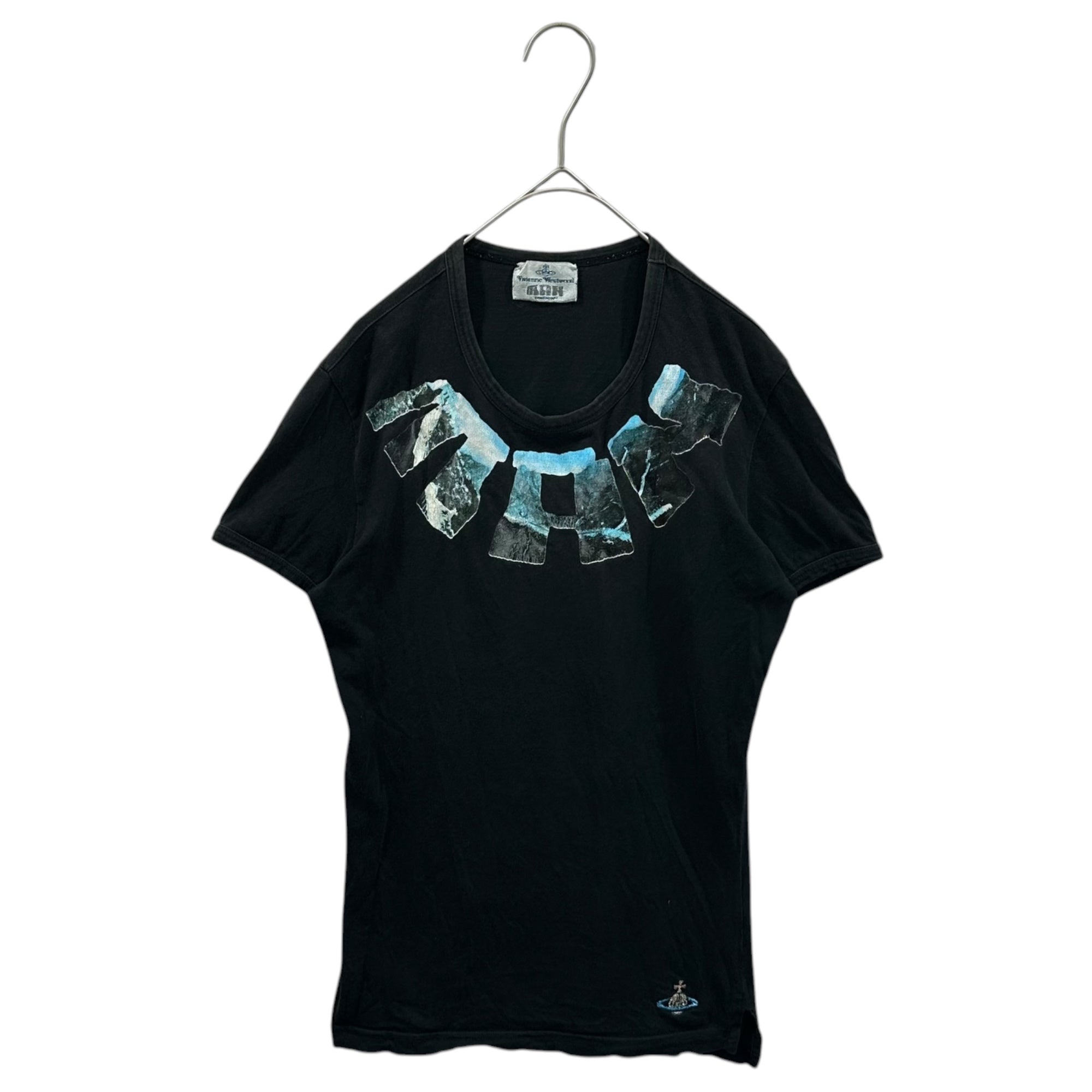 Vivienne Westwood MAN(ヴィヴィアンウエストウッドマン) 1990's "MAN" Logo S/S Tee グラフィック ロゴ 半袖 Ｔシャツ 表記消(S程度) ブラック 90年代