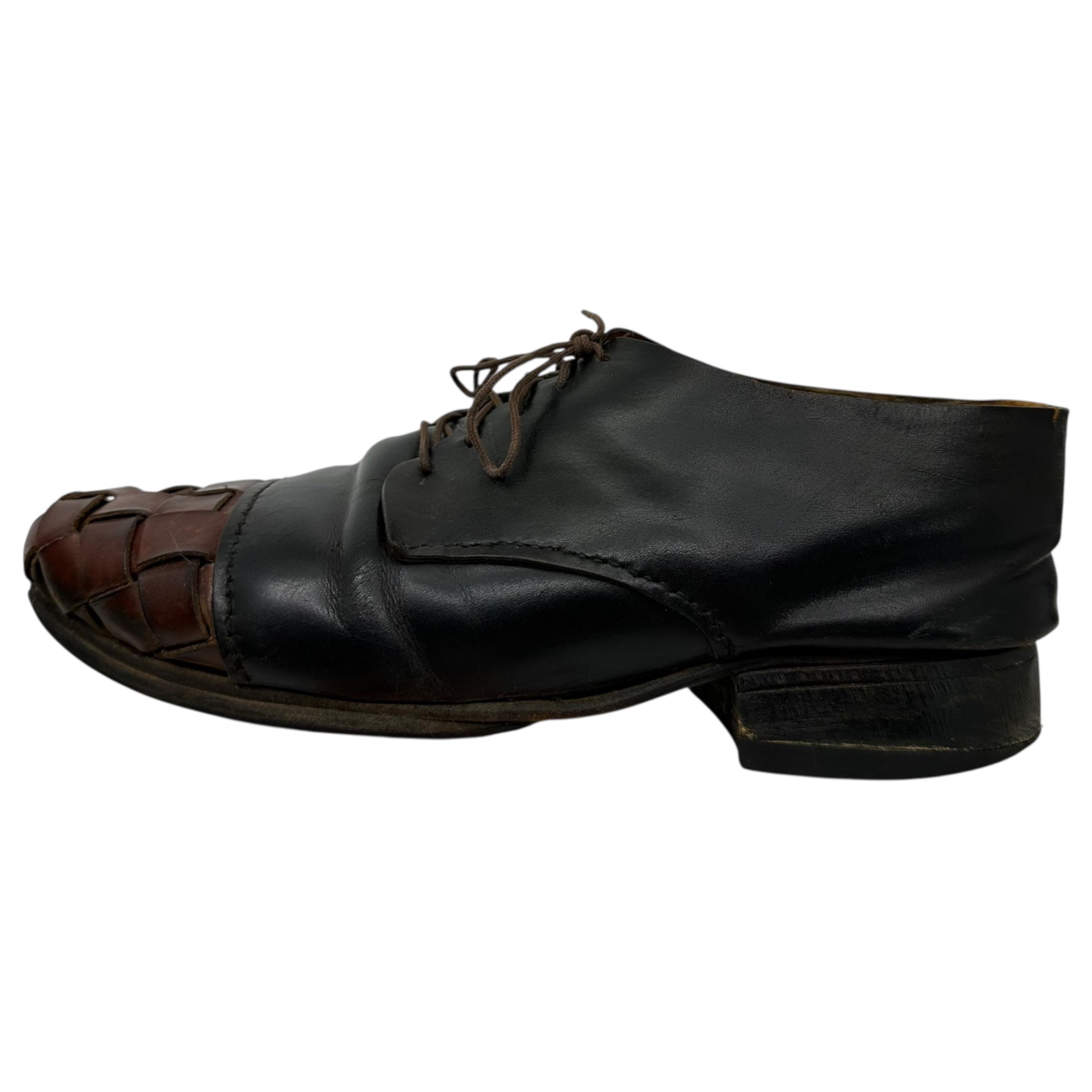 munoz vrandecic(ムニョスブランデシッチ) Intrecciato Toe Leather Shoes イントレチャート トゥ レザー シューズ 44(28.5cm程度) ブラック×ブラウン 革靴