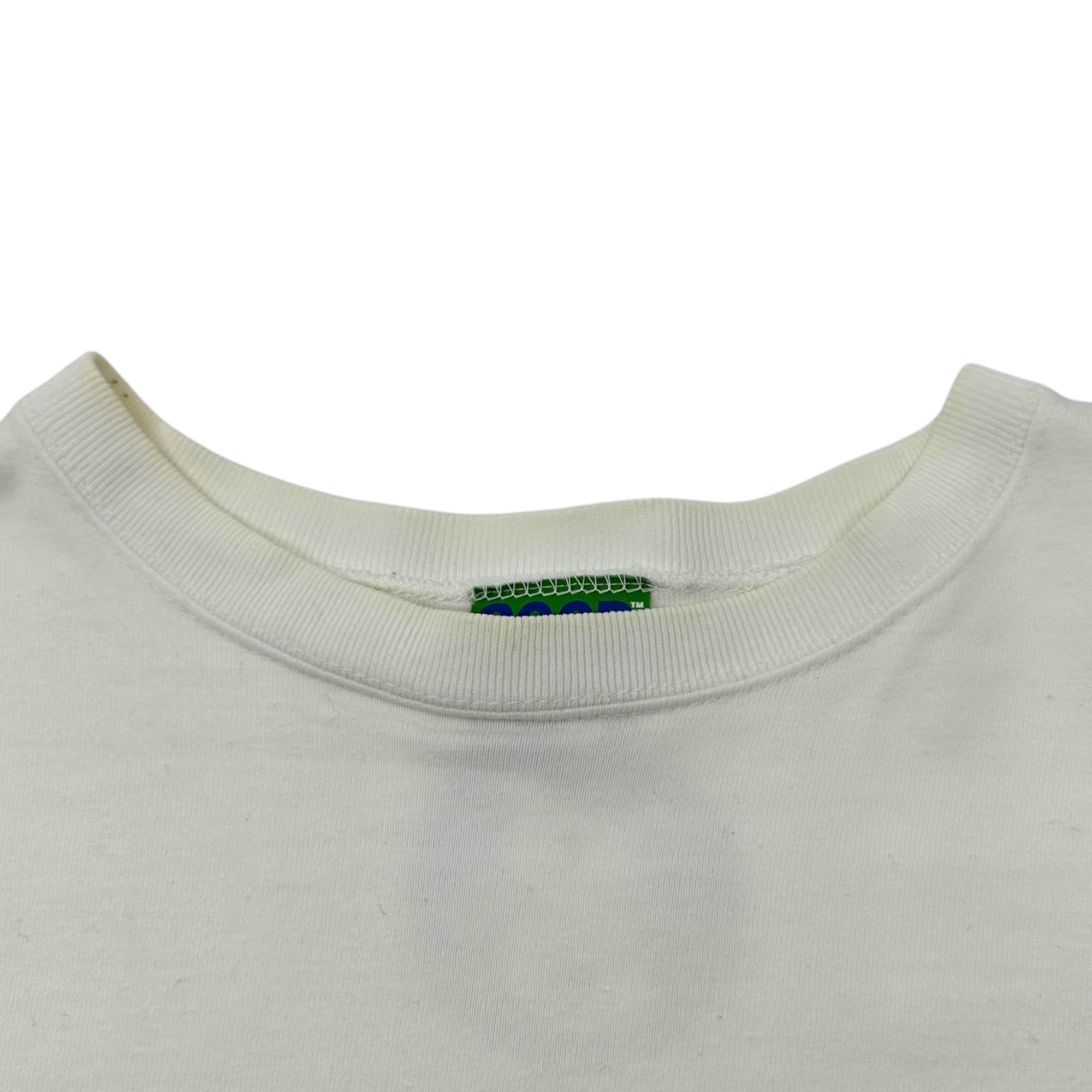 GOODENOUGH(グッドイナフ) 90's 750oz Back Logo Crew Neck T-Shirt 90年代 750オンス バックロゴ クルーネック Tシャツ  M ホワイト×ブラック