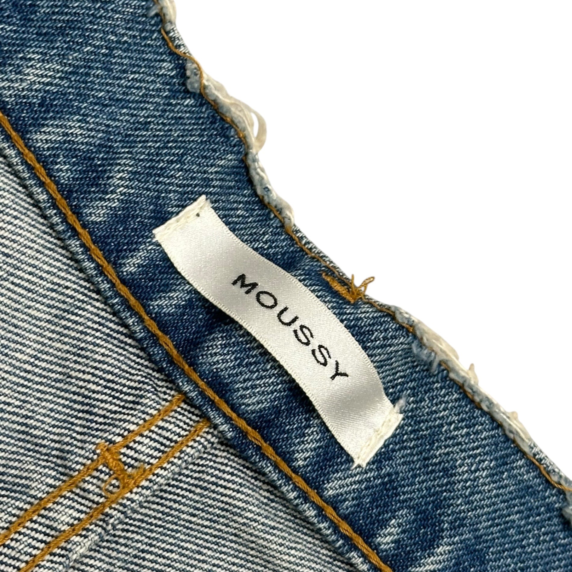 moussy(マウジー) 19AW HIGH WAIST DAMAGE LOOSE STRAIGHT DENIM PANTS ハイウエスト ダメージ ルーズ ストレート デニム パンツ 010CAS11-5120-1 24 ライトインディゴ
