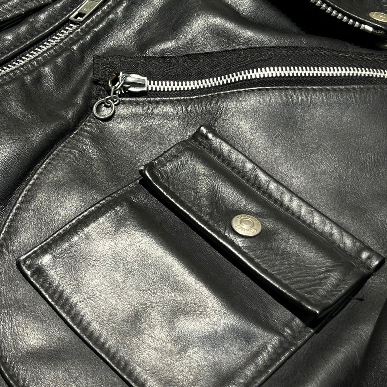 SCHOTT(ショット)希少モデル 80~90's double leather jacket/ダブルレザージャケット lot 1025 36(Sサイズ程度) ブラック バイカータグ後期 ライダースジャケット