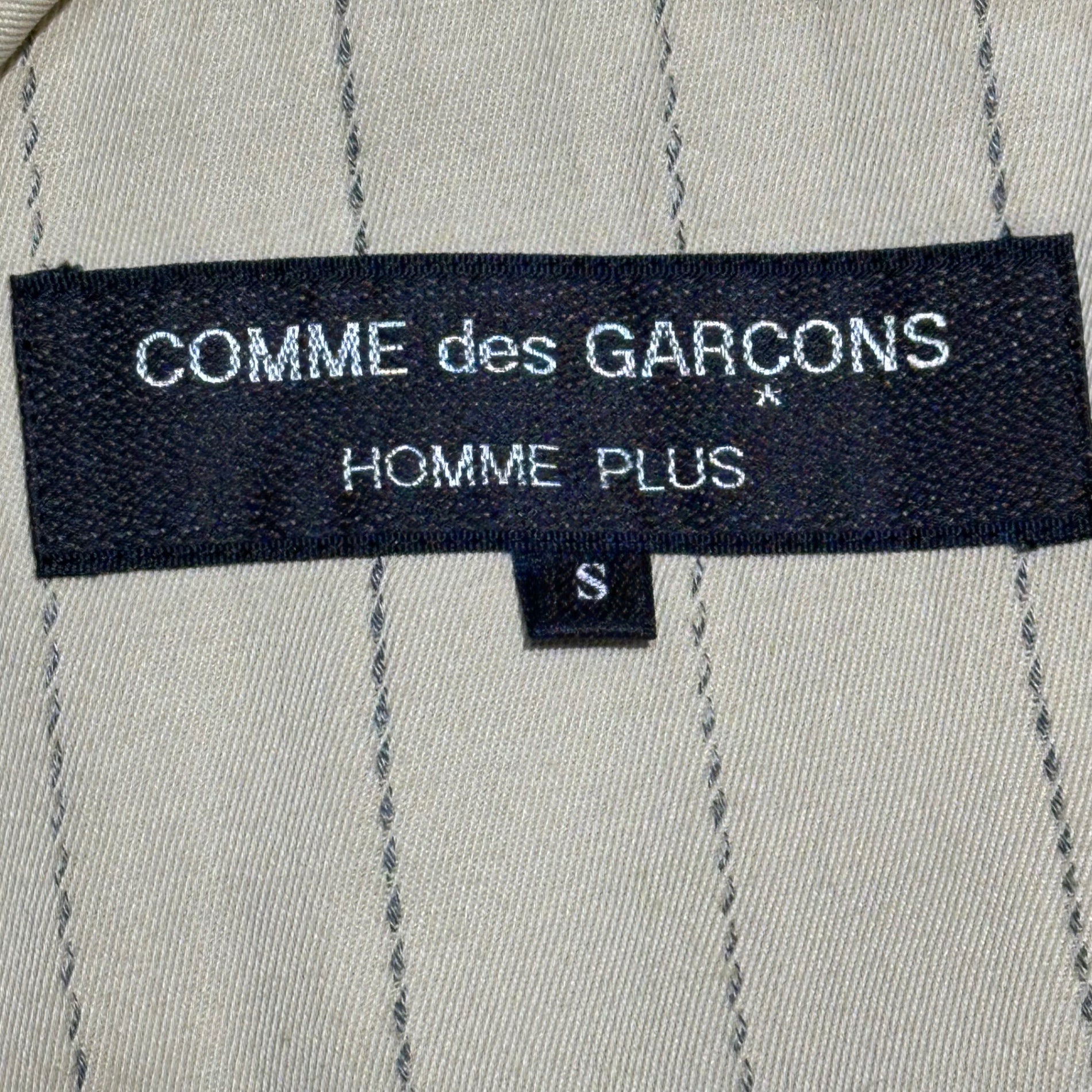 COMME des GARCONS HOMME PLUS(コムデギャルソンオムプリュス) 90SS Ac/Co 4B Stripe  Set upアセテート コットン 3B ストライプ テーラード ジャケット セットアップ PJ・11027S S ベージュ AD1989 スラックス パンツ