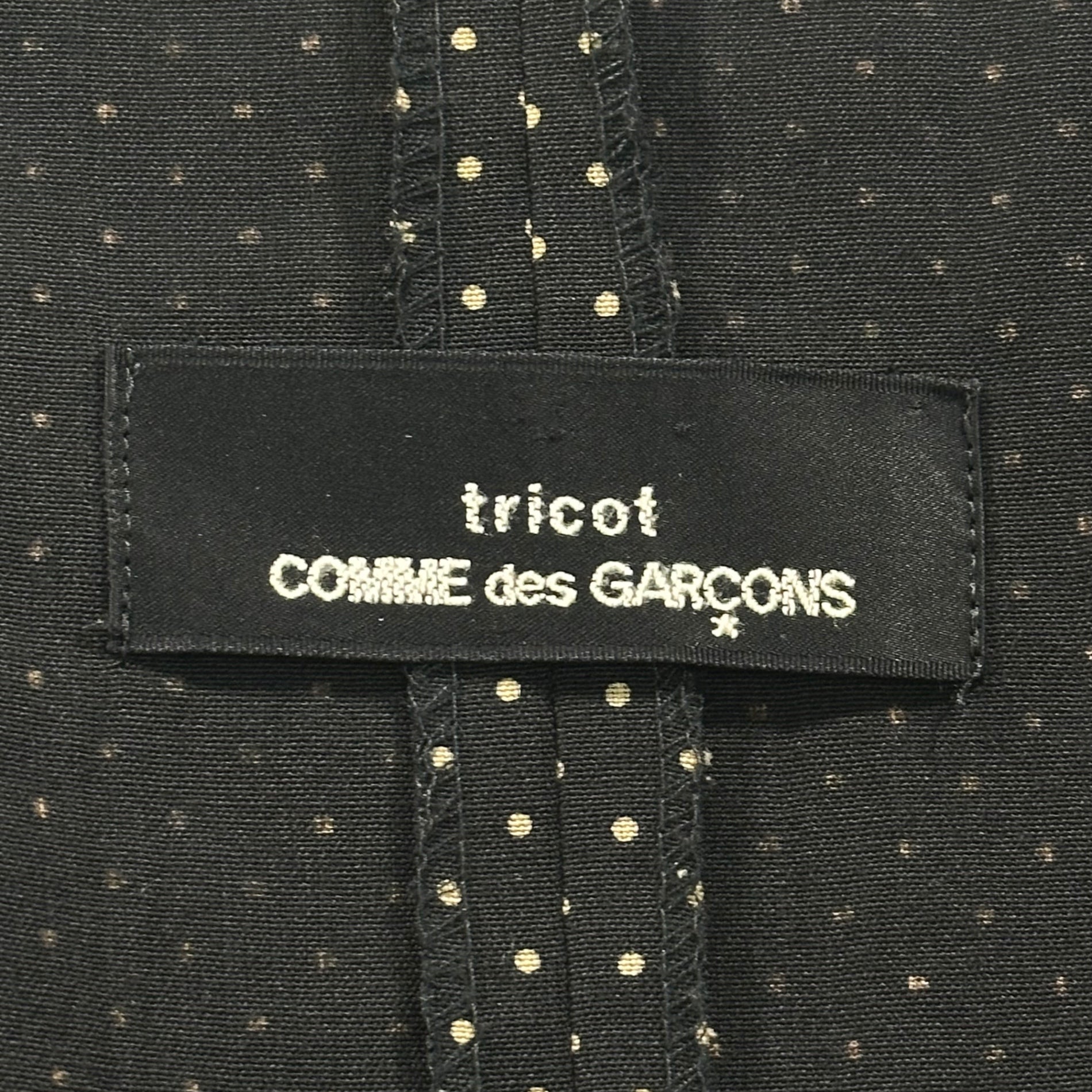 tricot COMME des GARCONS(トリココムデギャルソン) 89SS Polka-dot Front-Tie Bolero Cardigan ドット 前リボン ボレロ カーディガン TB-080-140 FREE ブラック AD1988 80's 80年代 ブラウス