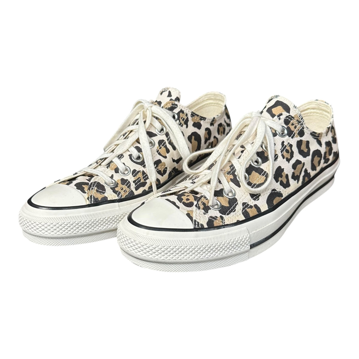 CONVERSE ADDICT(コンバースアディクト) CHUCK TAYLOR MATERIAL OX 1AD073 26cm アイボリー×ブラック×ブラウン スニーカー レオパード