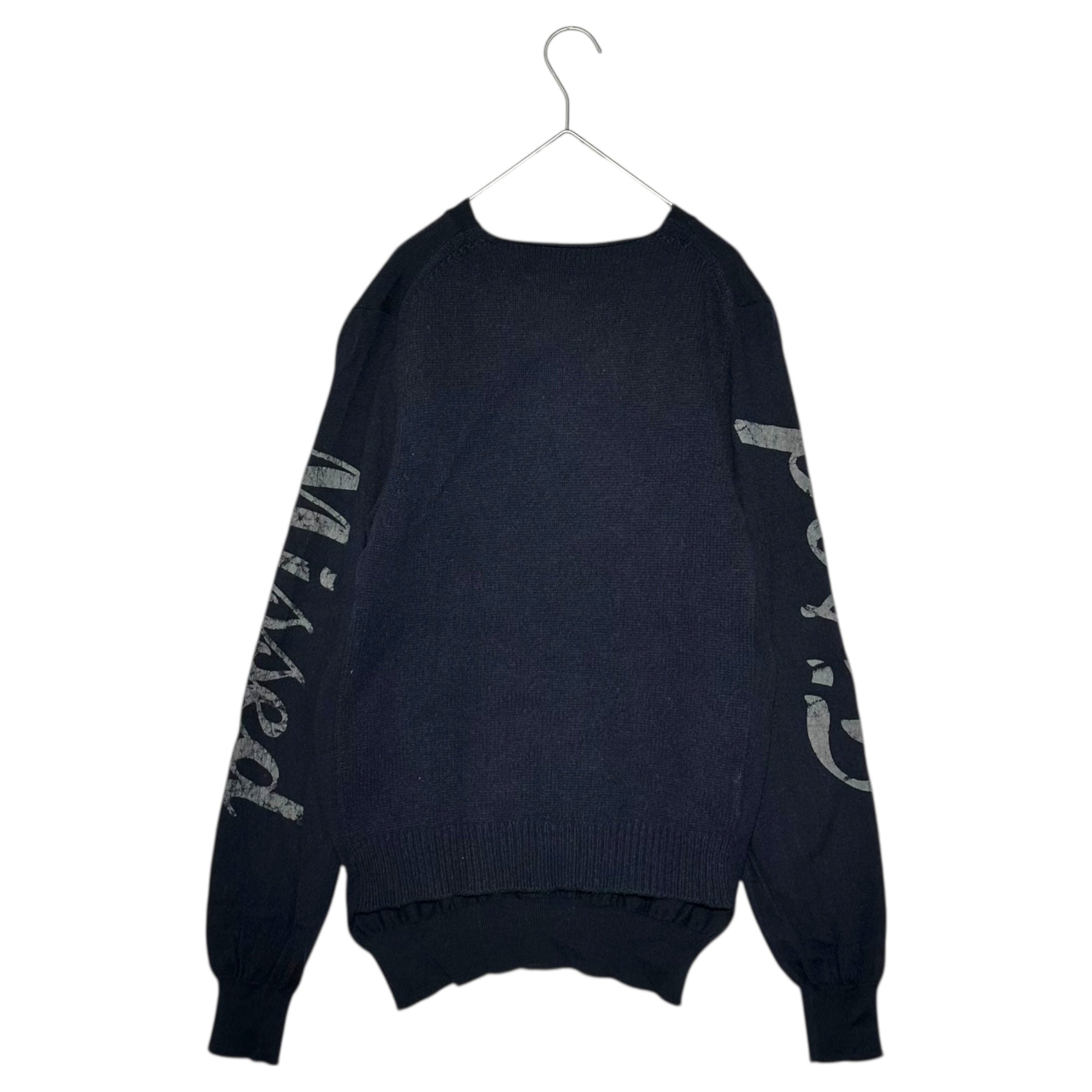 COMME des GARCONS SHIRT(コムデギャルソンシャツ) ”Drown” Printed Back V-Neck Knit プリント バックV ニット W13504 S ネイビー