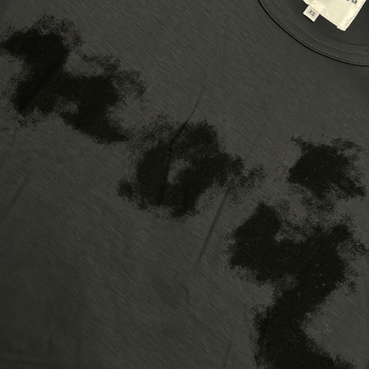 noir kei ninomiya(ノワールケイニノミヤ) 2013SS Flock Print Stretch L/S T-Shirt フロッキー ストレッチ 長袖 Tシャツ 3K-T003 XS ブラック AD2012