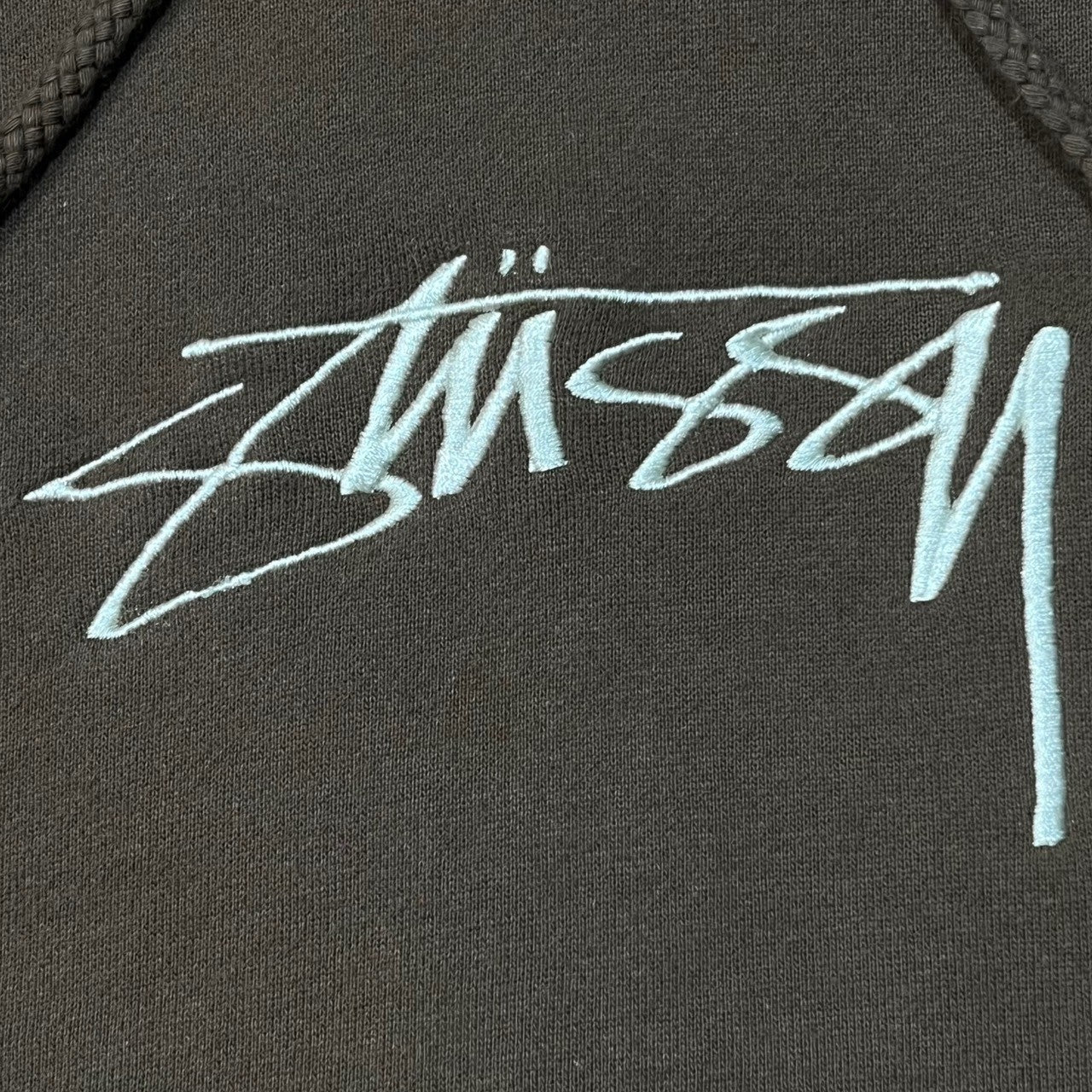 STUSSY(ステューシー) Shawn logo embroidery hoodie ロゴ 刺繍 プルオーバー パーカー フーディー 厚手 XL ブラウン