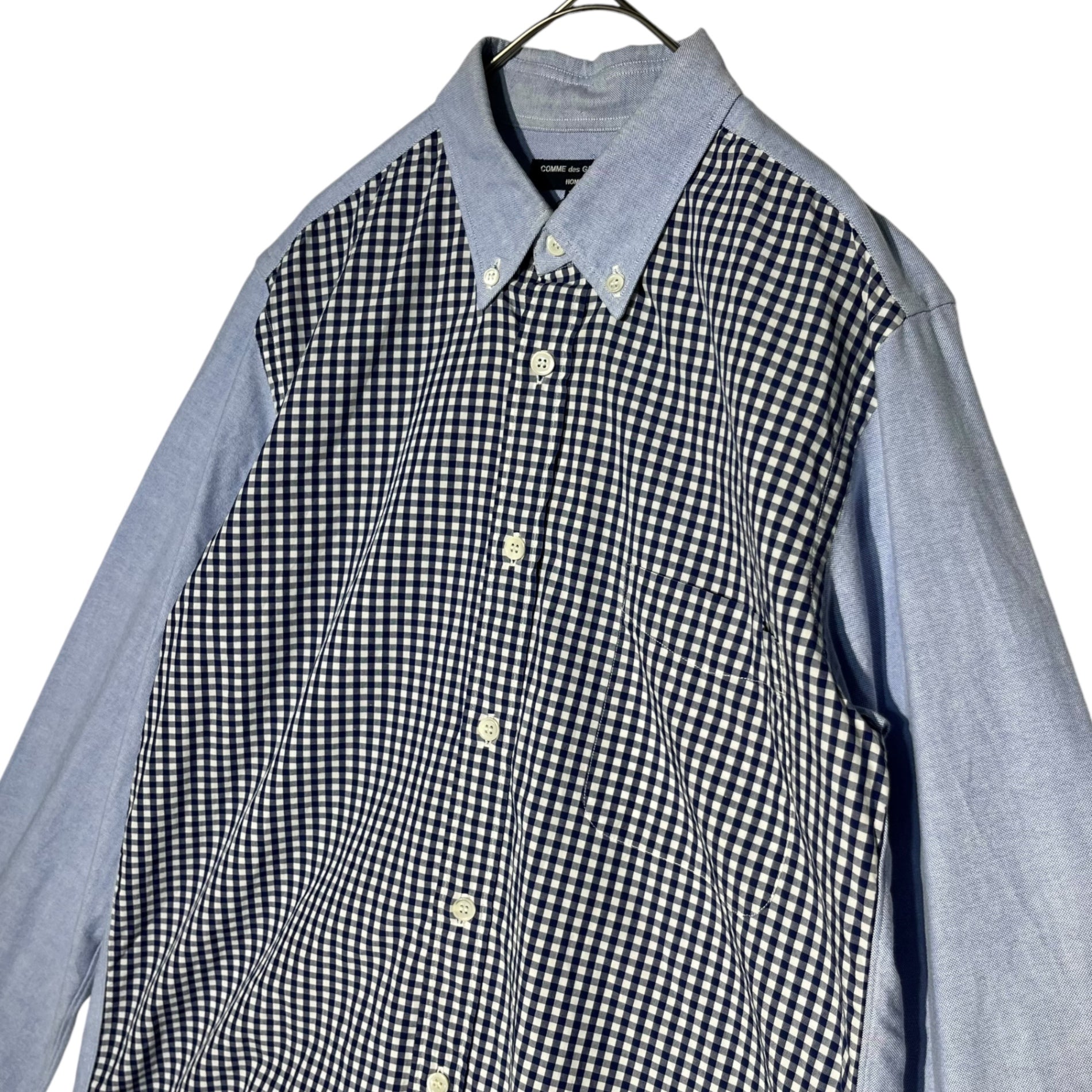 COMME des GARCONS HOMME(コムデギャルソンオム) 11SS Gingham check oxford shirt  ギンガムチェック オックスフォード シャツ HG-B013 XS ブルー AD2010