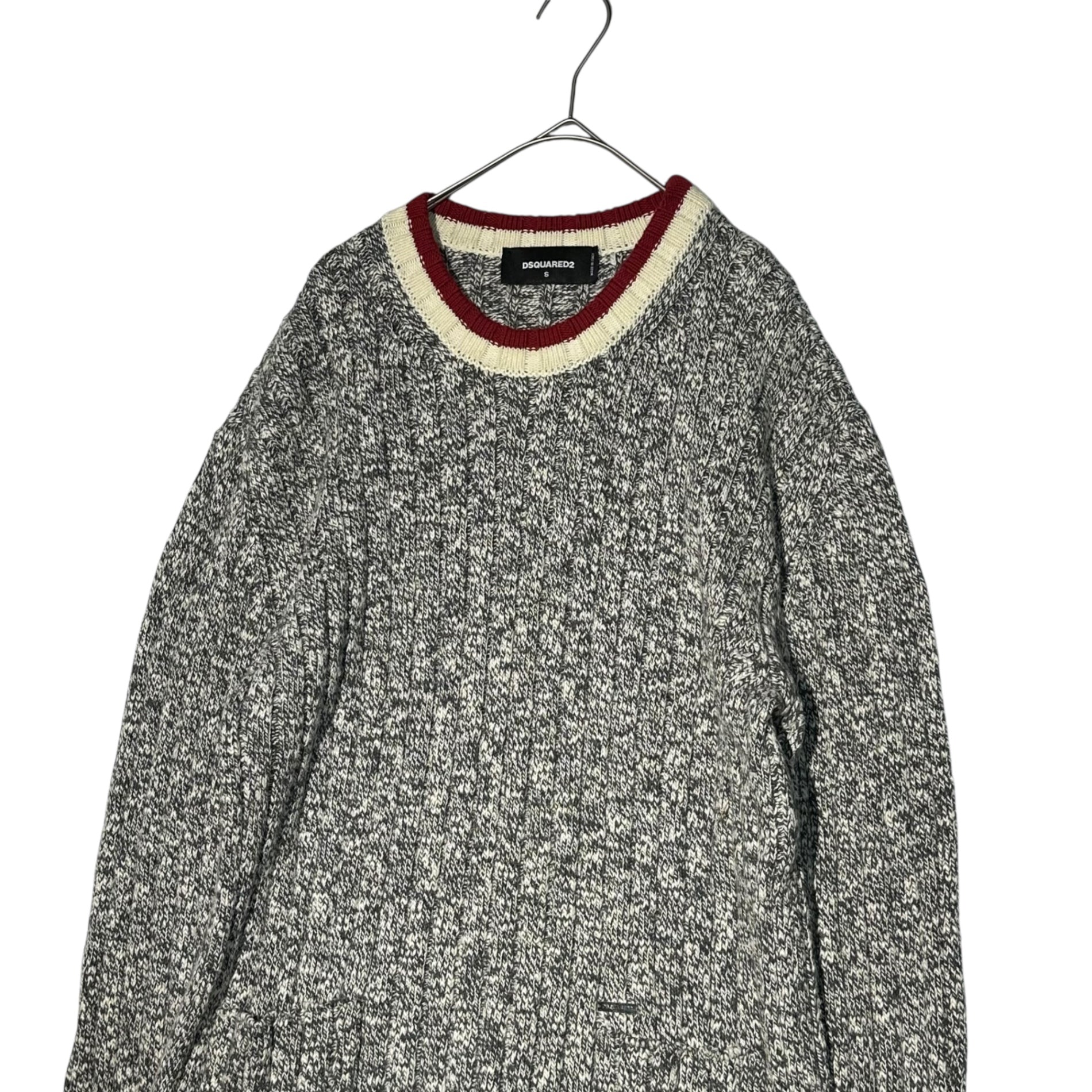 DSQUARED2(ディースクエアード) 2-Pocket Cotton Knit 2ポケット コットン ニット S グレー S74HA0637
