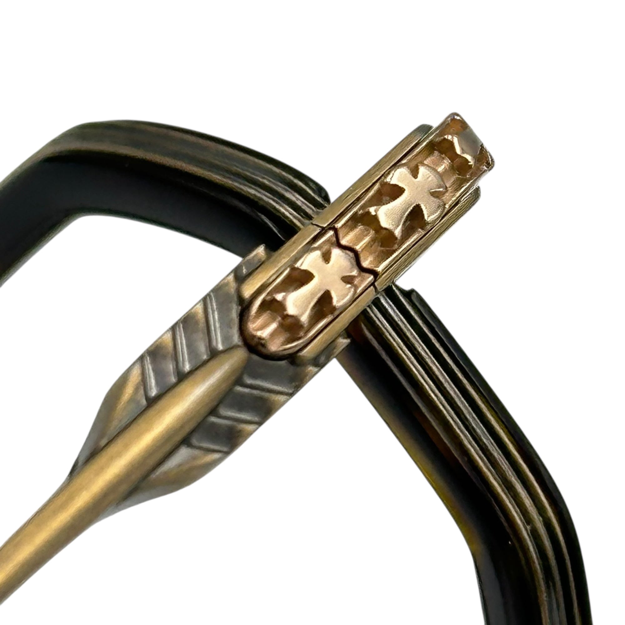 CHROME HEARTS(クロムハーツ) STYLIDA Dark Tortoise / Antique GOLD オクタゴン コンビネーションフレーム フルリム メガネ 49□24-148 ブラック×アンティークゴールド 眼鏡 サングラス DT/AG ファーストレンズ
