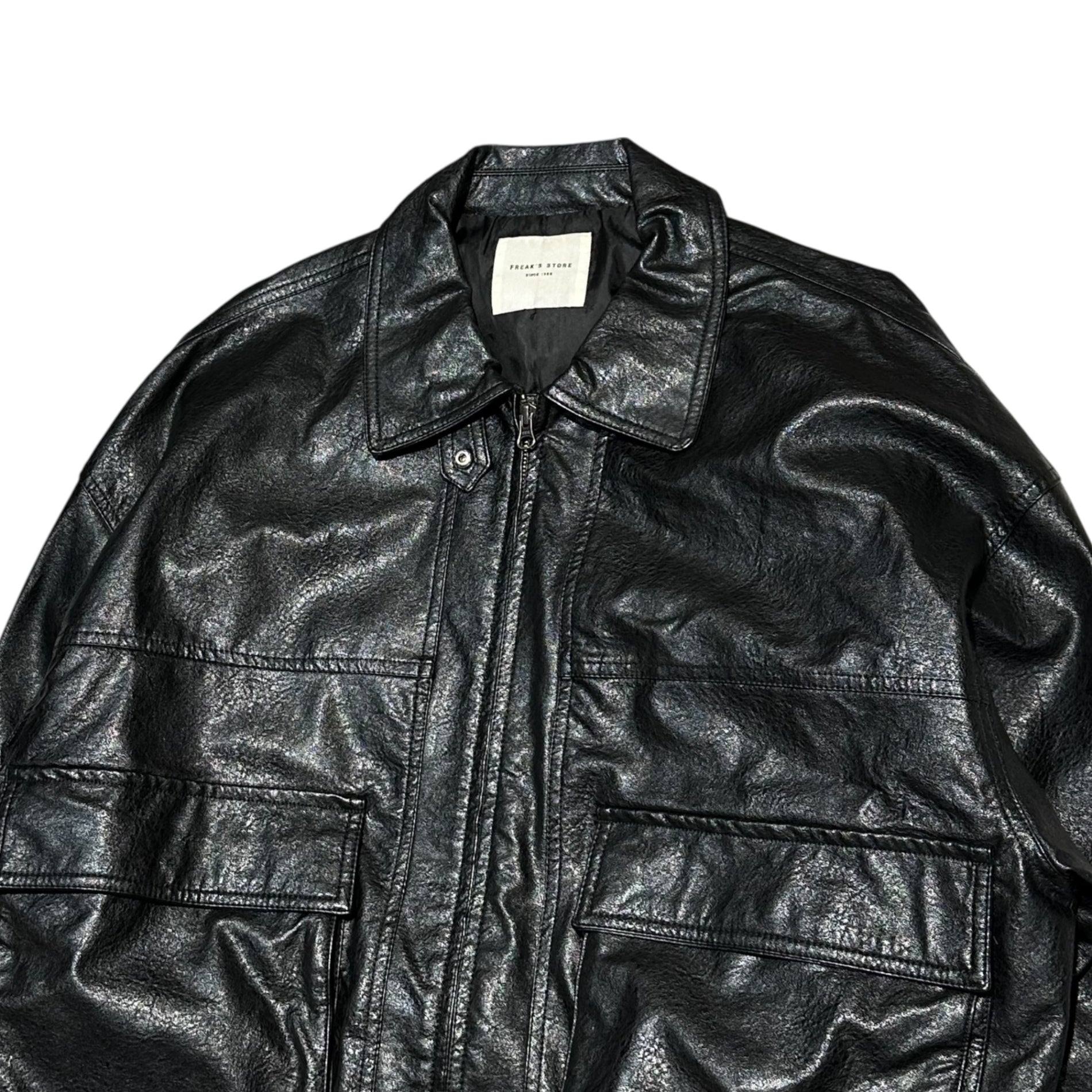 FREAKS STORE(フリークスストア) Faux Leather Jacket フェイク レザー ブルゾン 1153248901411 FREE ブラック