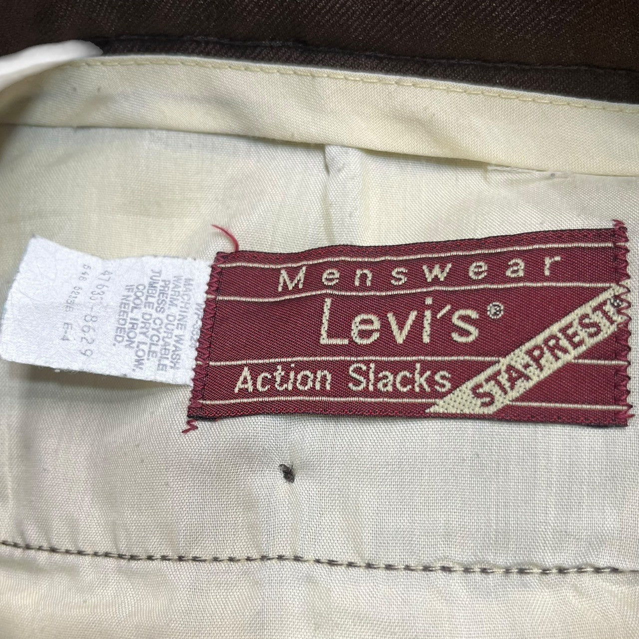 Levi's(リーバイス) 80's STA PREST スタプレ スラックス 47635-8629 表記無し(実寸37~38インチ程度) ブラウン 80年代 ヴィンテージ パンツ