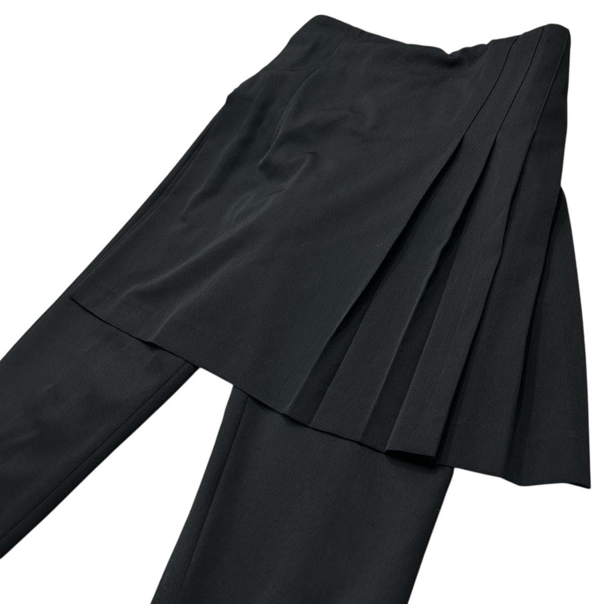 COMME des GARCONS(コムデギャルソン) 2001AW Wool Gabardine Skirt Docking Side Belt Slacks ウール ギャバジン スカート ドッキング サイド ベルト スラックス パンツ GZ-P002 S ブラック AD2001