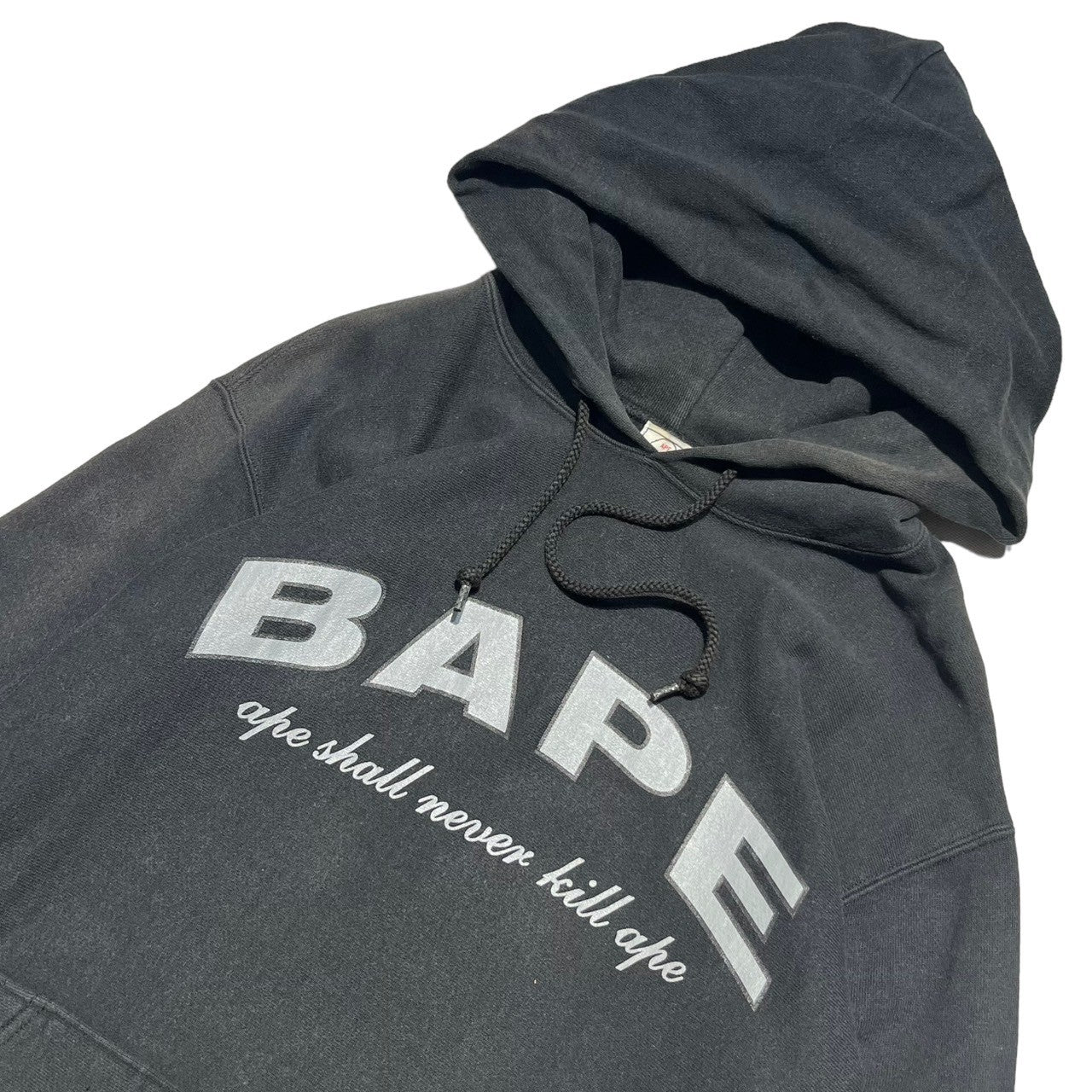 A BATHING APE(アベイシングエイプ) 00's ”MADE BY GENERAL ”ロゴ プリント パーカー S ブラック 初期