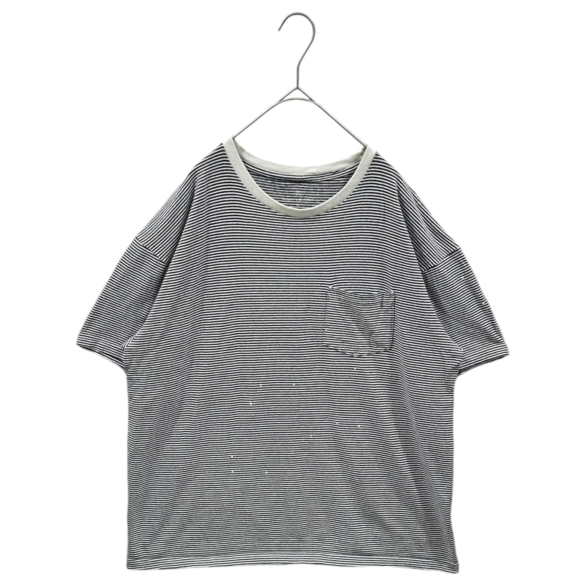 uniform experiment(ユニフォームエクスペリメント) Striped Pocket T-shirt ペンキ ボーダー ポケット Tシャツ UE-210063 4 ネイビー×ホワイト