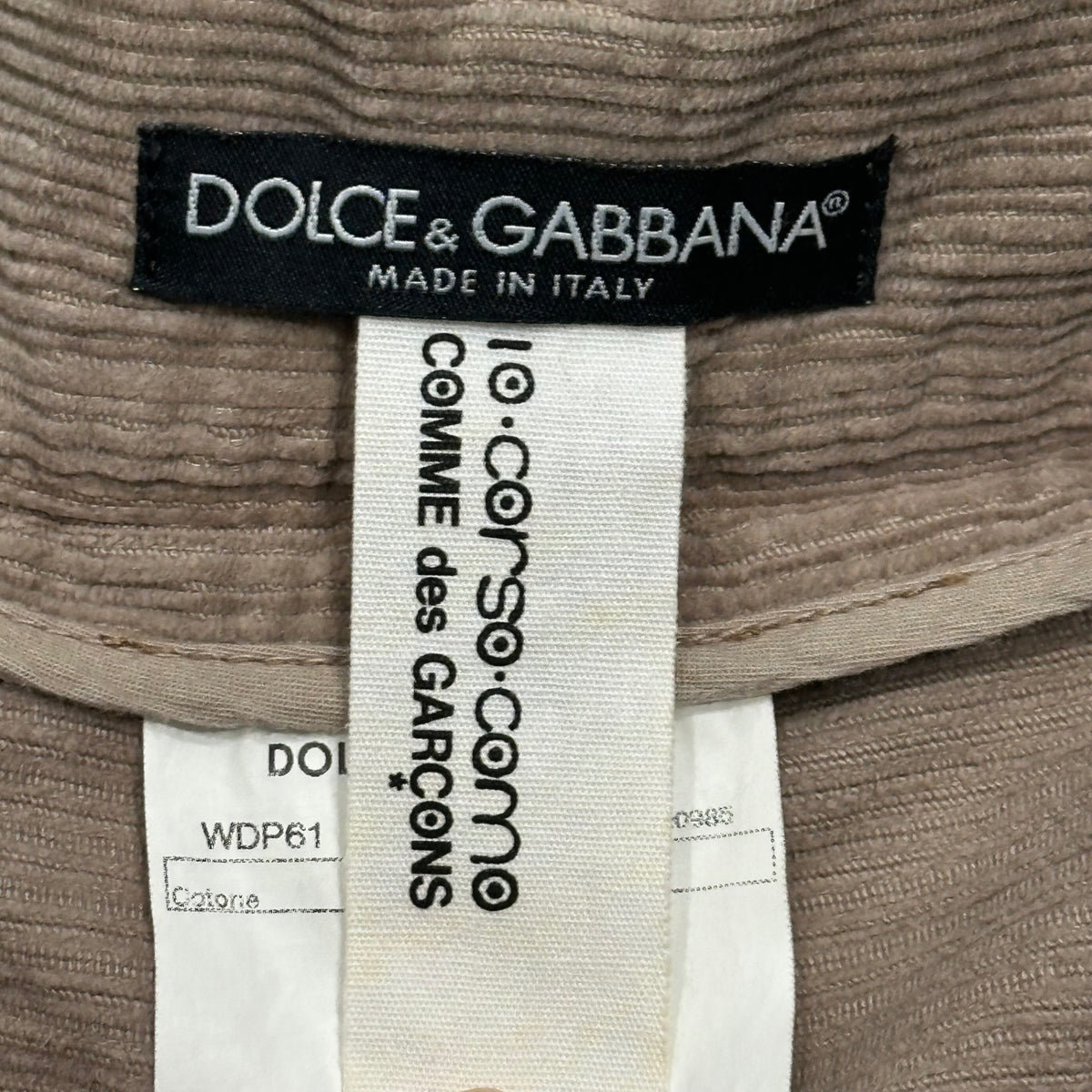 DOLCE&GABBANA(ドルチェ&ガッバーナドルガバ) 10 corso como Corduroy pants ディエチコルソコモ コムデギャルソン コーデュロイ パンツ 46 ベージュ