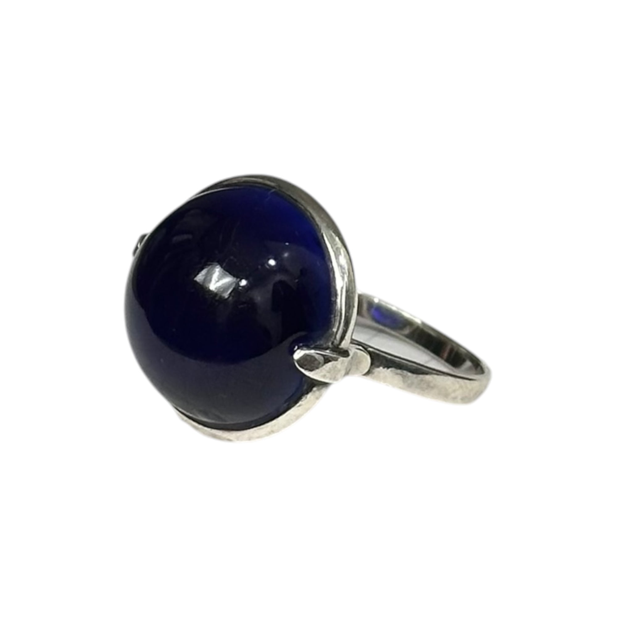 BOTTEGA VENETA(ボッテガヴェネタ) Blue Stone Cabochon Ring ブルー ストーン カボション リング 27号 シルバー×ブルー 青石 silver 925 BV刻印