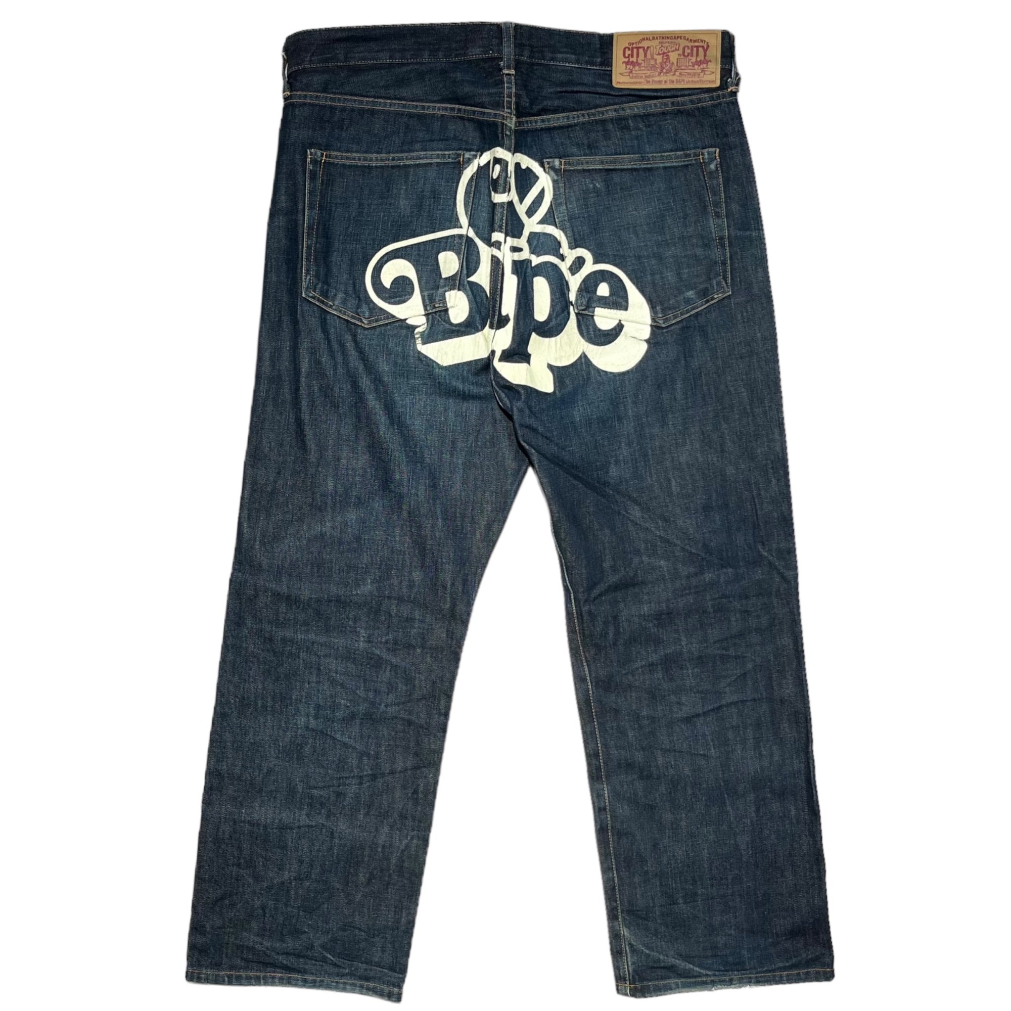 A BATHING APE(アベイシングエイプ) 00's BAPE BABY MILO printed denim pants プリント