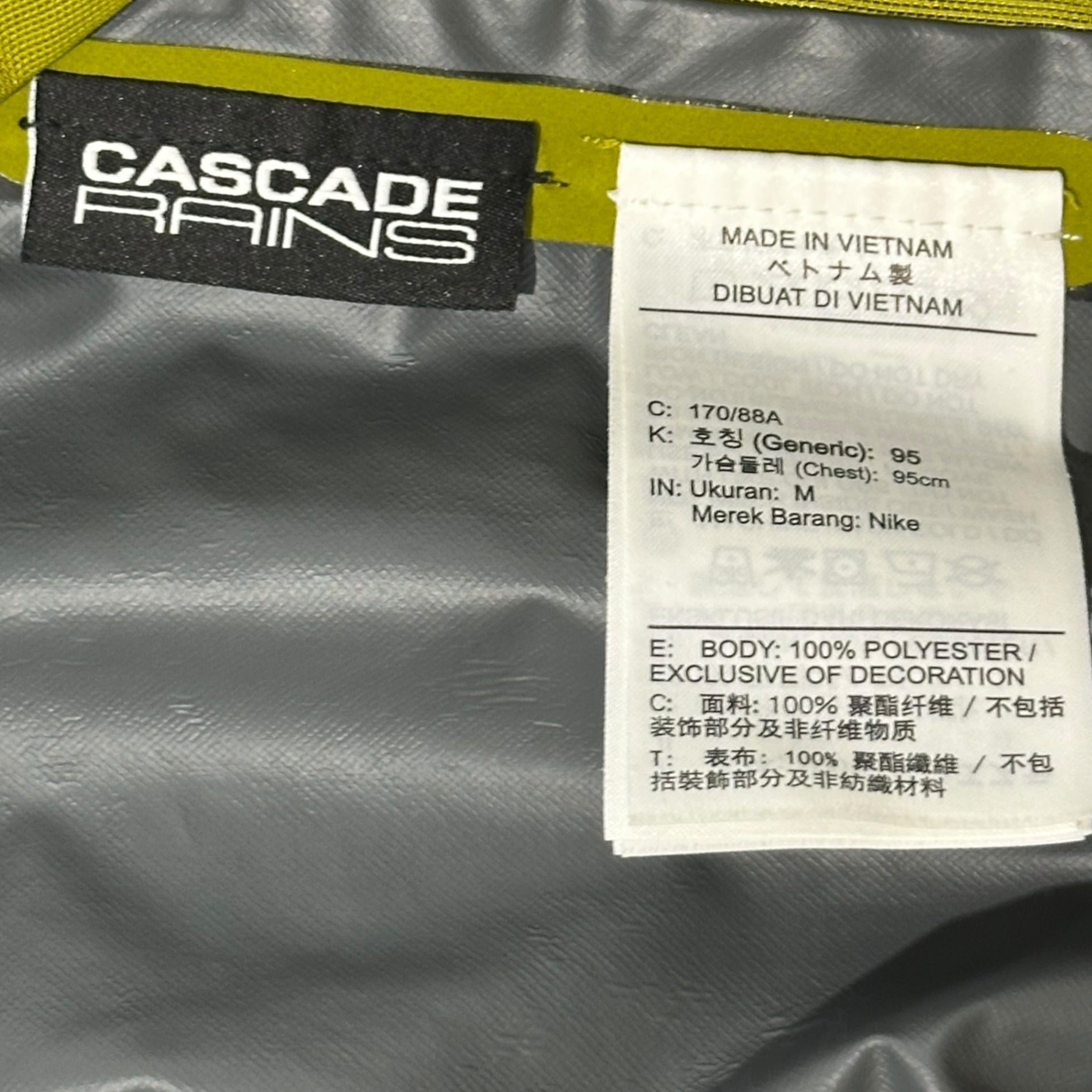 NIKE ACG(ナイキエーシージー) Storm Fit CASCADE RAIN JKT マウンテンパーカー DV9416-390 M イエロー ナイロン ジャケット