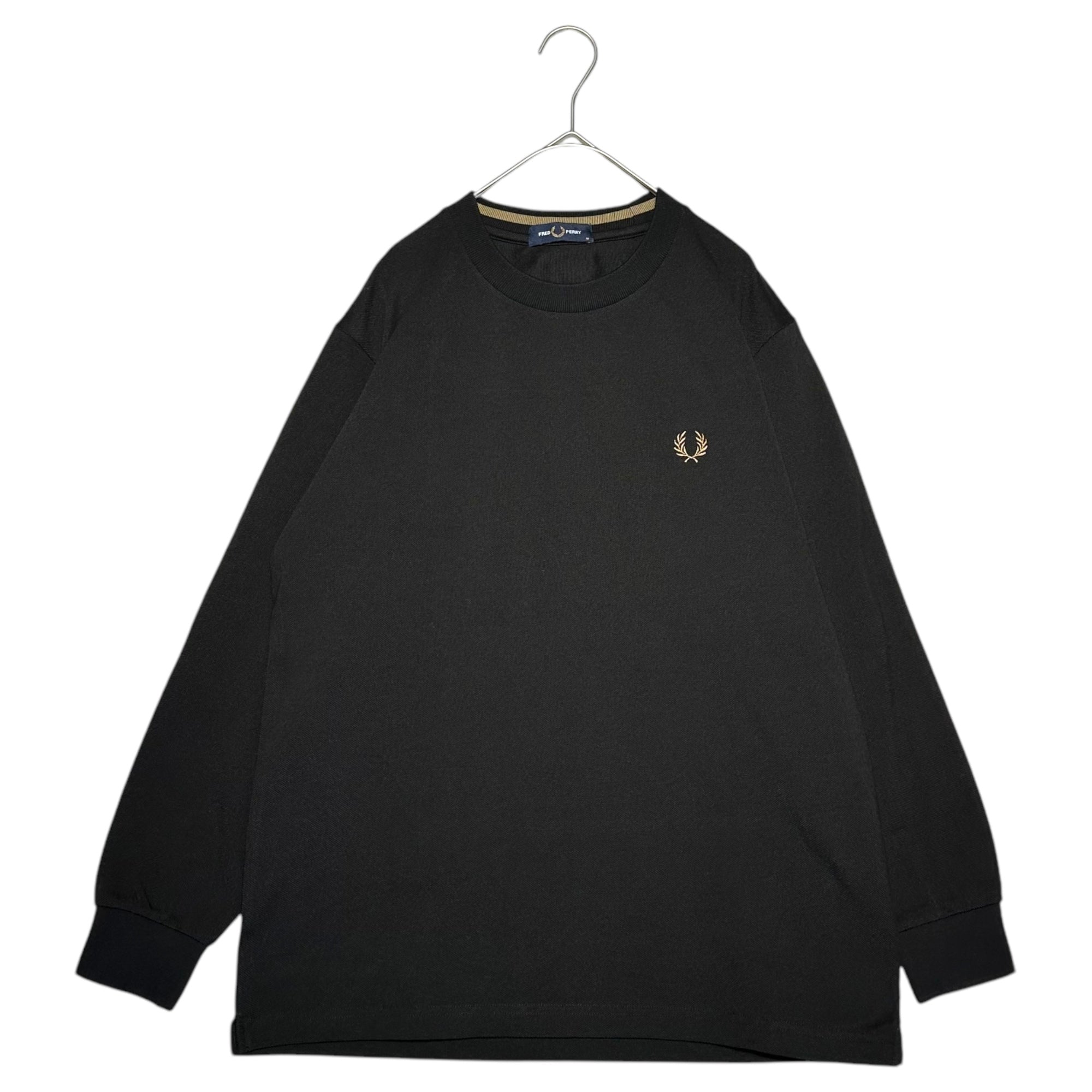 FRED PERRY(フレッドペリー) 24AW SHIPS別注 SEED STITCH L/S LOGO TEE 鹿の子 長袖 ロゴ Tシャツ FZ1958 M ブラック カットソー