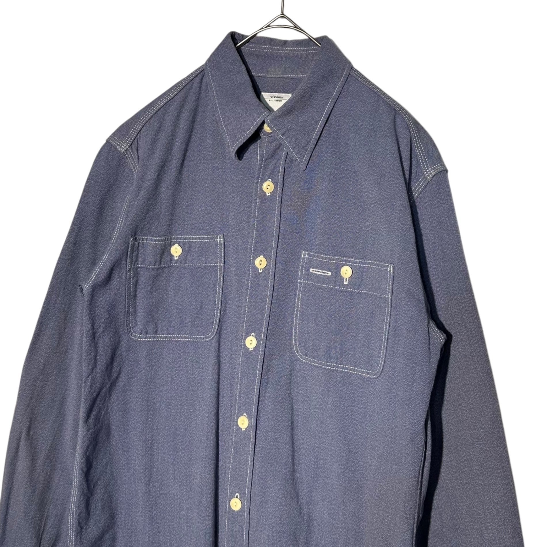 VISVIM(ビズビム/ヴィズヴィム) 13SS DEADWOOD CHAMBRAY L/S SHIRT シャンブレー 長袖 シャツ 0113105011031 1 ネイビー