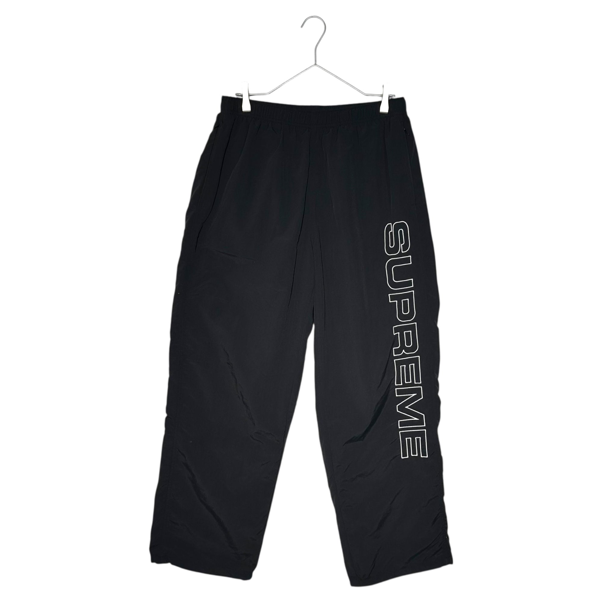 SUPREME(シュプリーム) 24AW Spellout Embroidered Track Pant ロゴ 刺繍 ナイロン トラック パンツ L ブラック 24FW